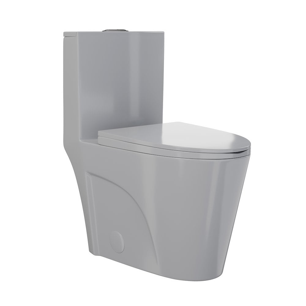 Swiss Madison - One-Piece Elongated Toilet Vortex Dual-Flush 1.1/1.6 gpf in Glossy Gray