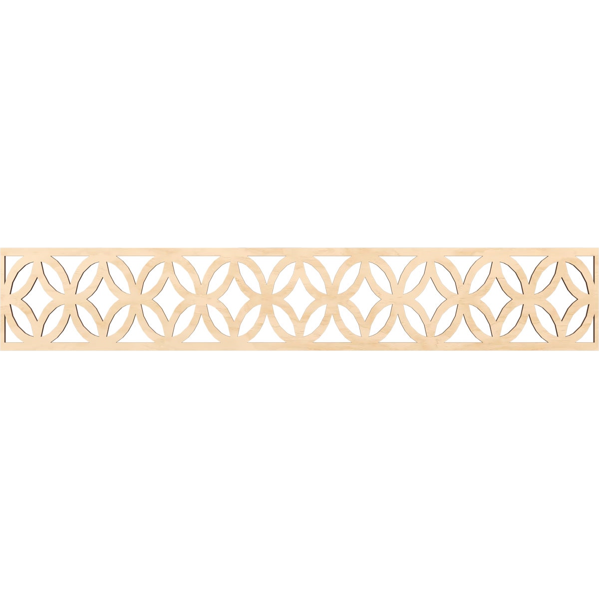 Ekena Millwork MLDA08X46CROBI Crosby Fretwork Flat Trim 8-in x 3.89-ft Birch Brown Unfinished 2156136 Pierced Wall Panel Moulding