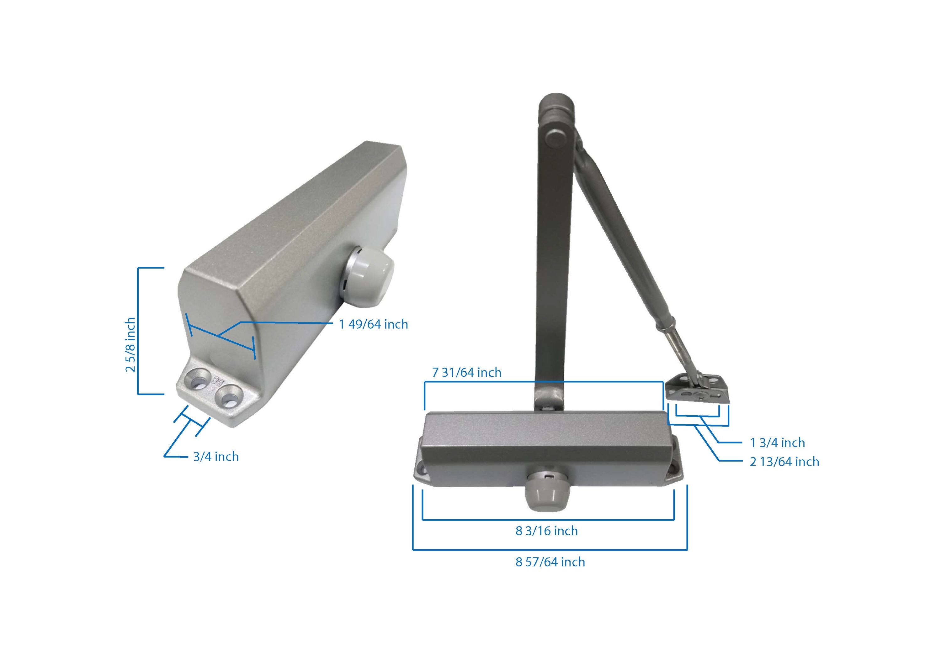 Global Door Controls TC2203-BC-AL Door-Closures - View #5