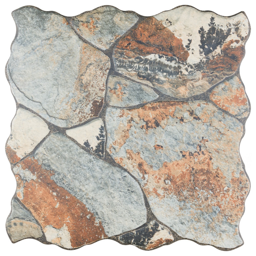 Affinity Tile FEM18CAOX Canet Oxido 17-in x 17-in Glazed Porcelain Stone look Standard Floor and Wall Tile ( 12.24-sq ft Carton )