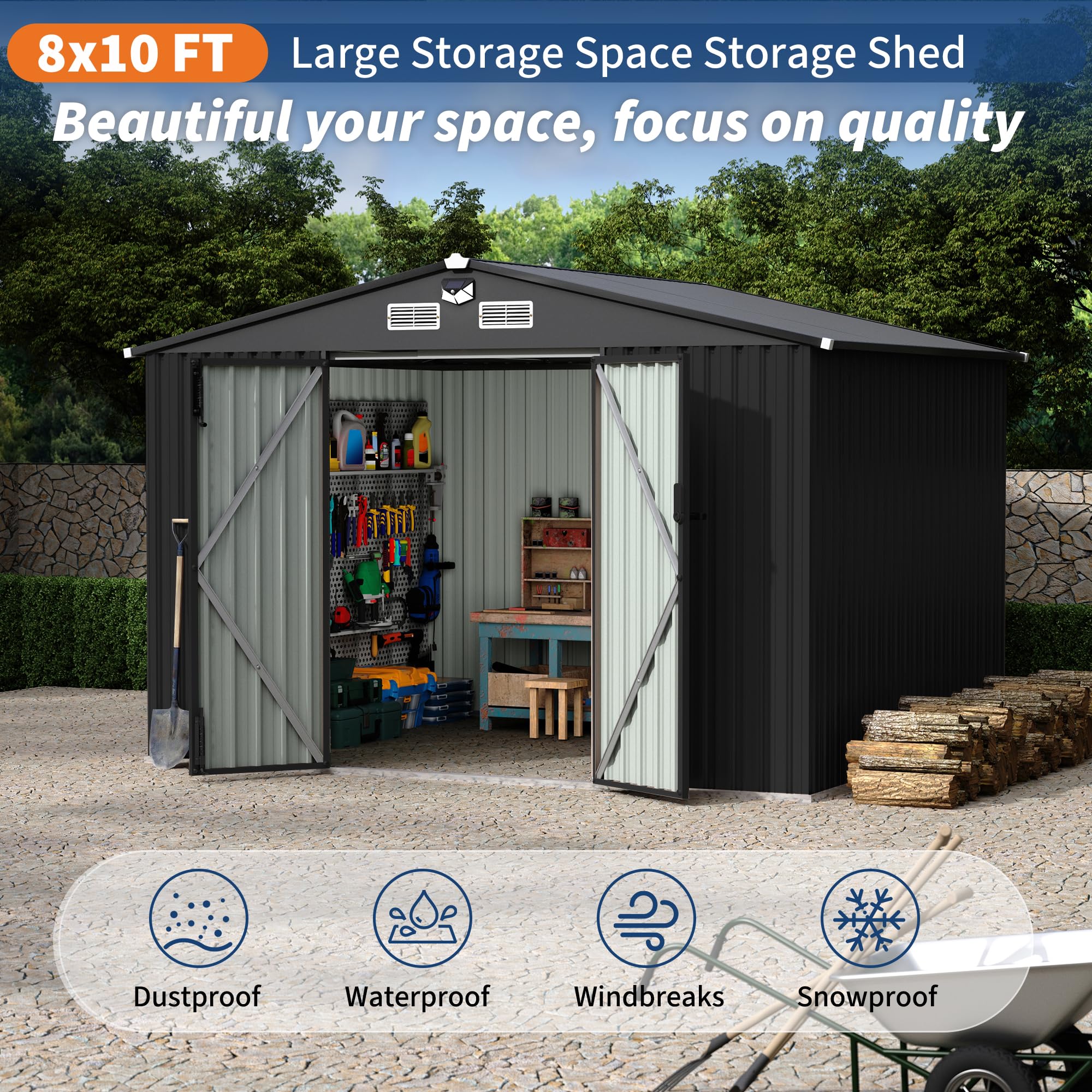 Garvee L118GLZLK7HW Metal-Storage-Buildings-Sheds - View #3
