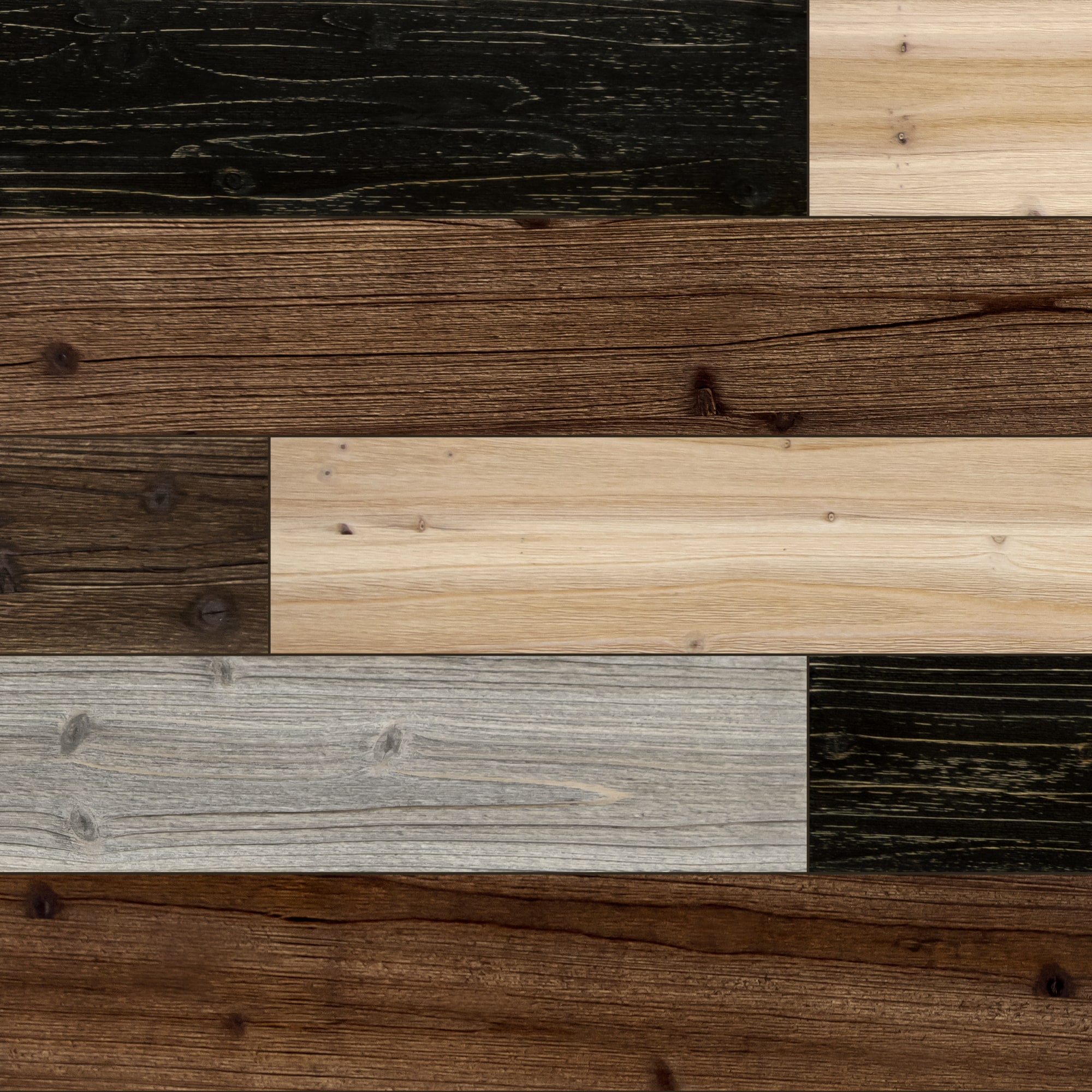 SUNWINGS 5-1/4-in x 4-ft Mixed Dark Rough sawn Pine Wall Plank ( 10 -Pack , Covers 15.4-sq ft ) #WPP-DMIX-10