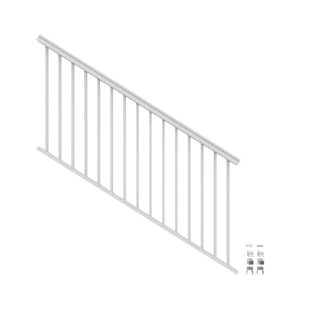 Freedom 73043043 VersaRail Classic 6-ft x 36-in White Aluminum Deck Stair Rail Kit