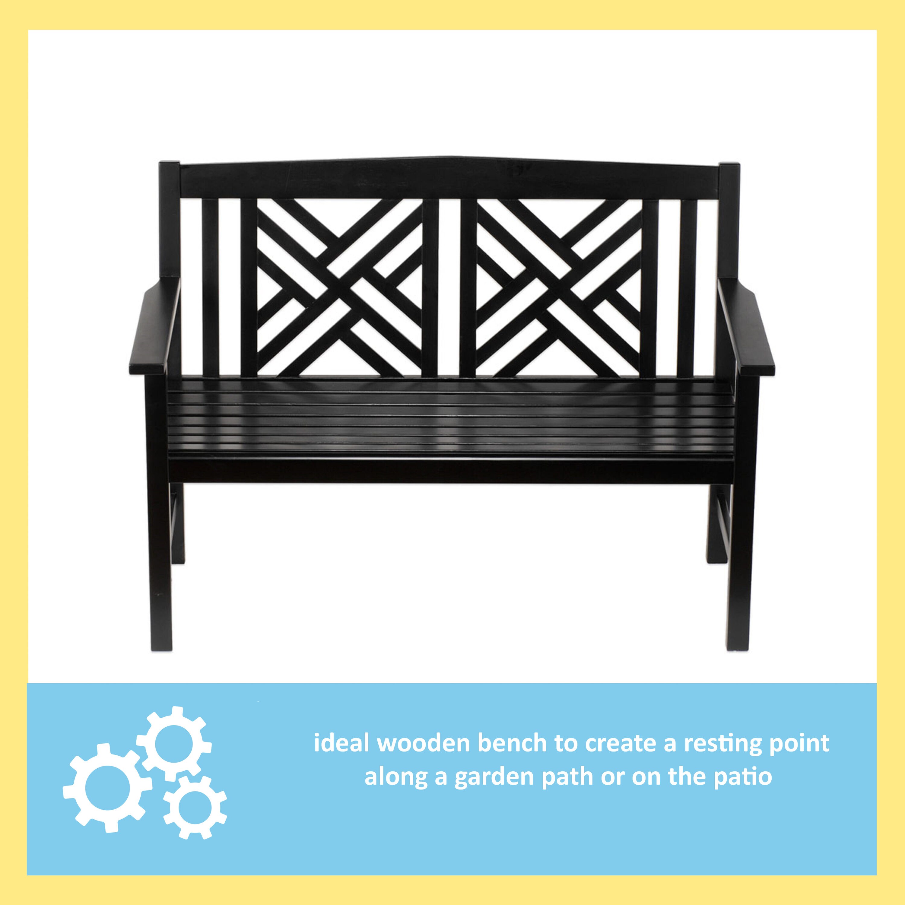 Black Eucalyptus 4-Foot Fretwork Garden Bench