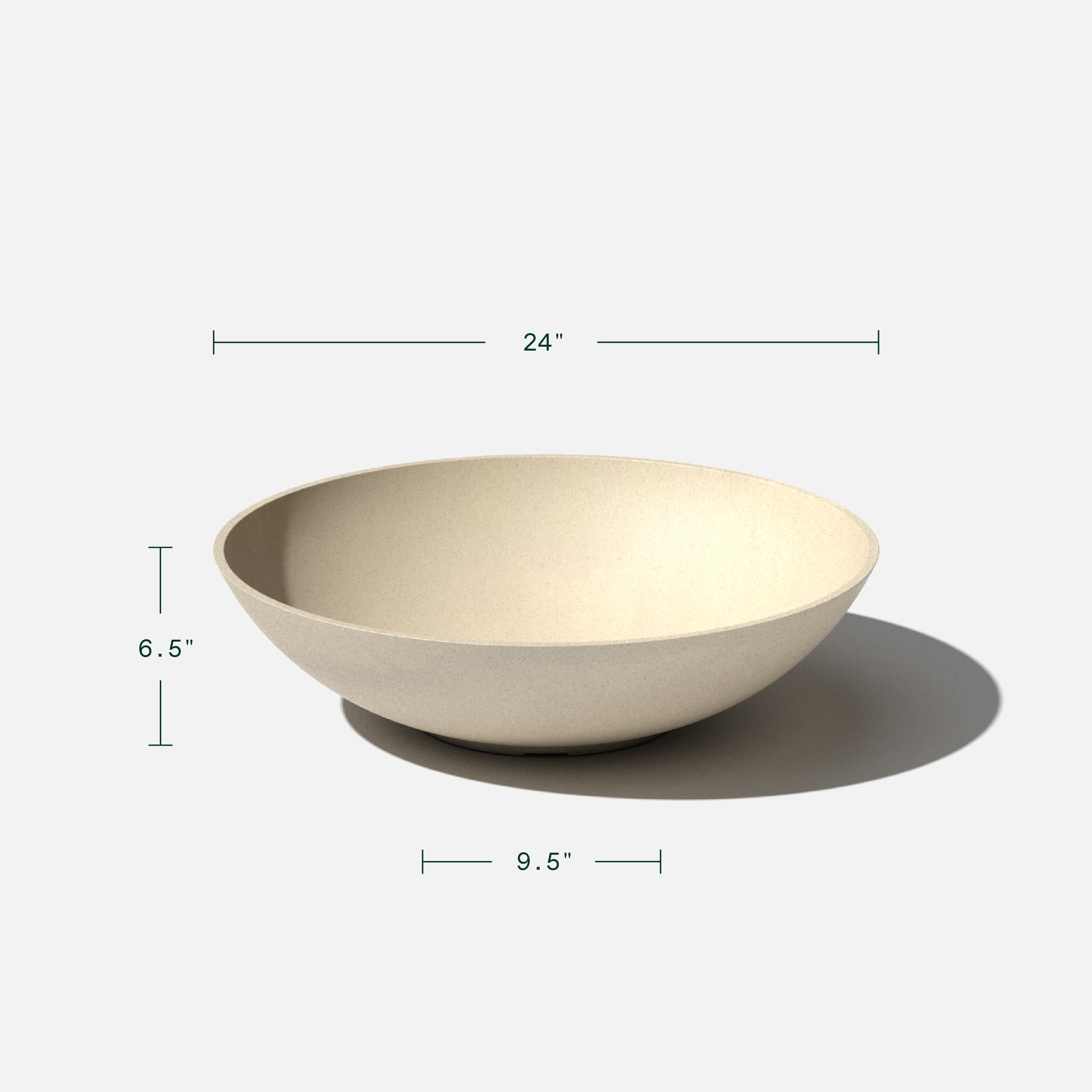 Sandstone 24" Round Plastic-Stone Indoor/Outdoor Planter