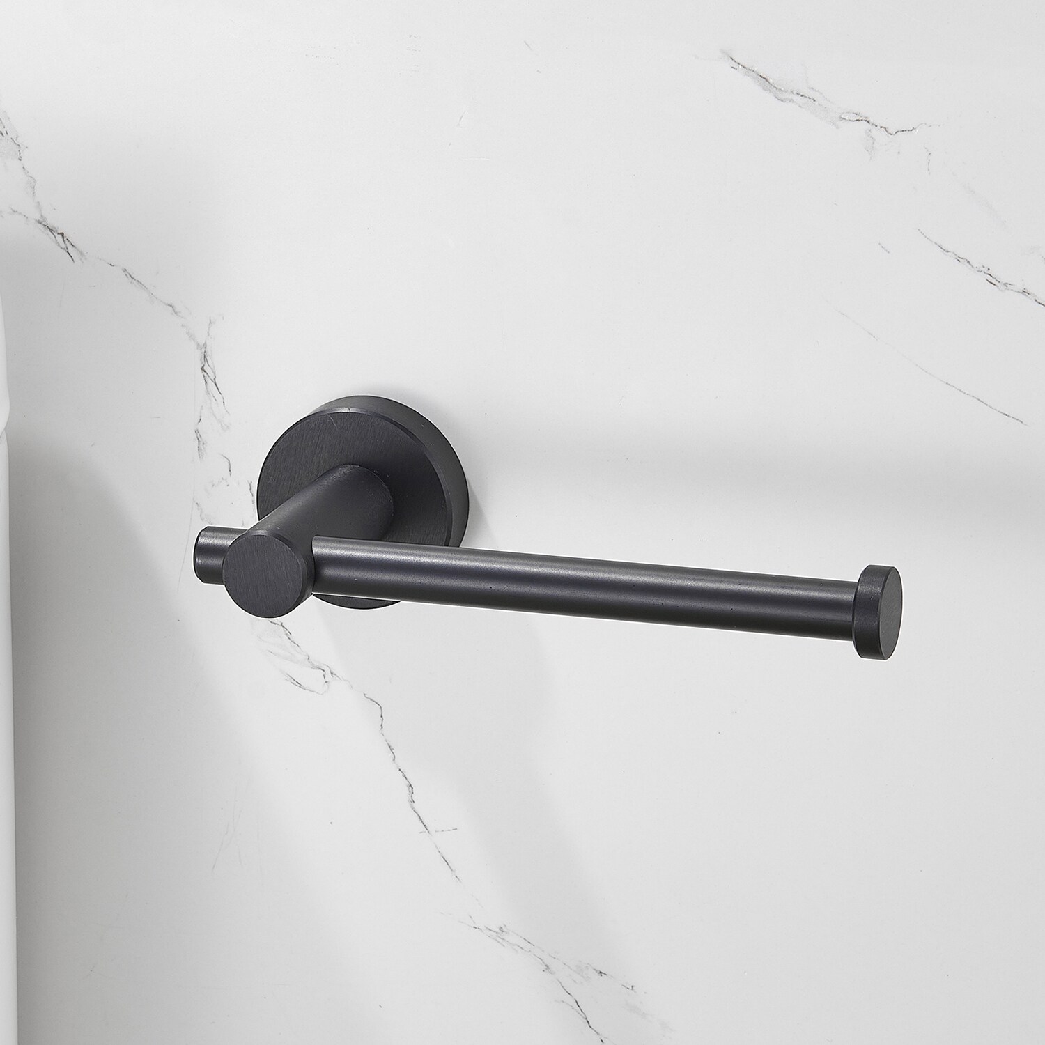 Cobbe Black Wall Mount Single Post Toilet Paper Holder in the Toilet