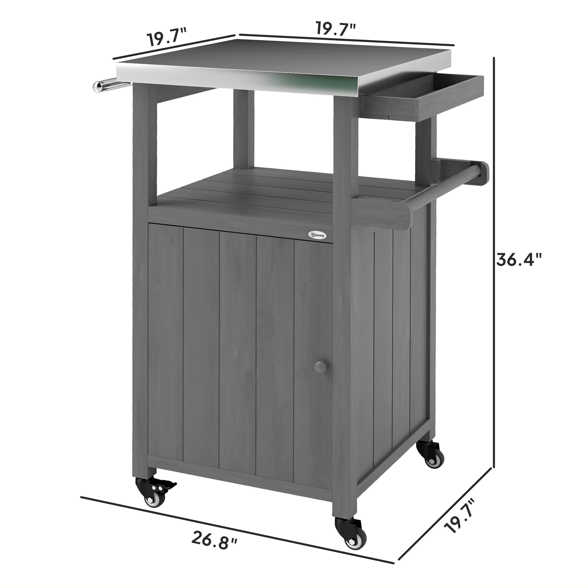 Outsunny 846-153V00CG Grill-Carts-Grill-Stands - View #3