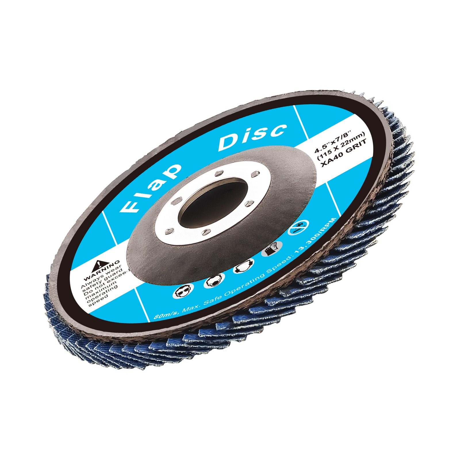 GIVIMO 10-Pack 4-1/2-in x 7/8-in 40-Grit Zirconia Flap Discs Type 29 Bevel Flap Sanding Disc Grinding Wheel for Angle Grinder Metal Deburring Rust Removal and Welded Seam Work #ZMLW014GIVSS1094
