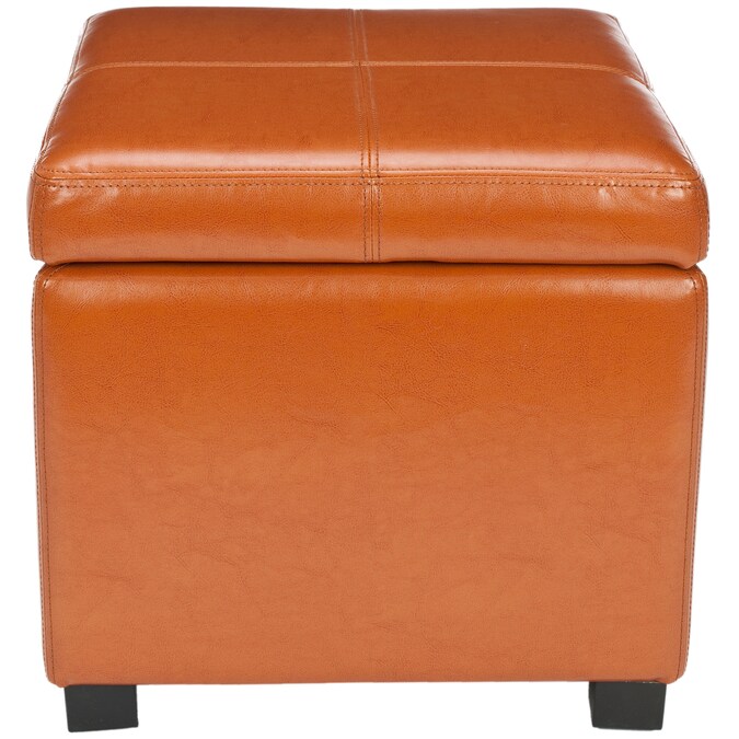 Safavieh Madison Casual Saddle Faux, Faux Leather Ottomans With Storage