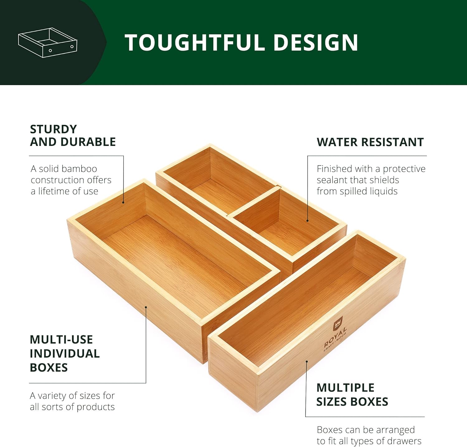 ROYAL CRAFT WOOD RCW-STBOX-DR-3 Drawer-Organizers - View #3