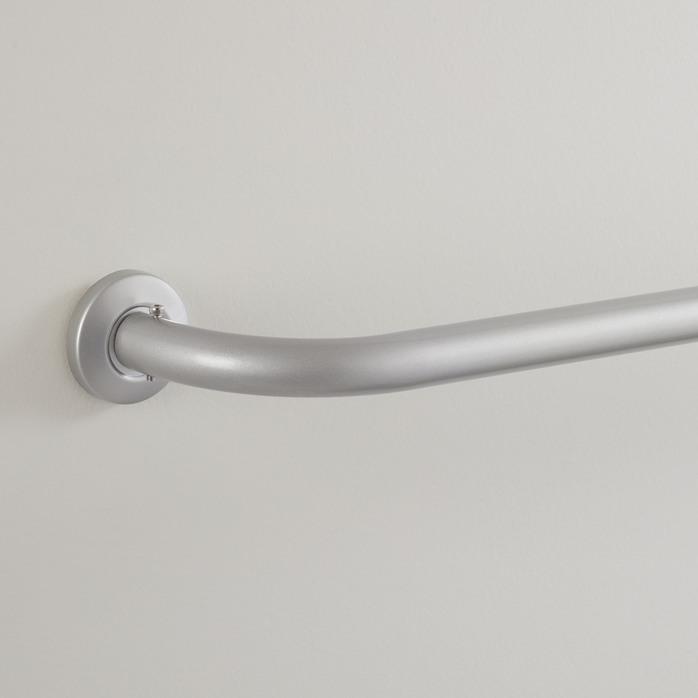 Eclipse 13113003737 Barnes 28-in to 48-in Brushed Nickel Steel Single curtain rod