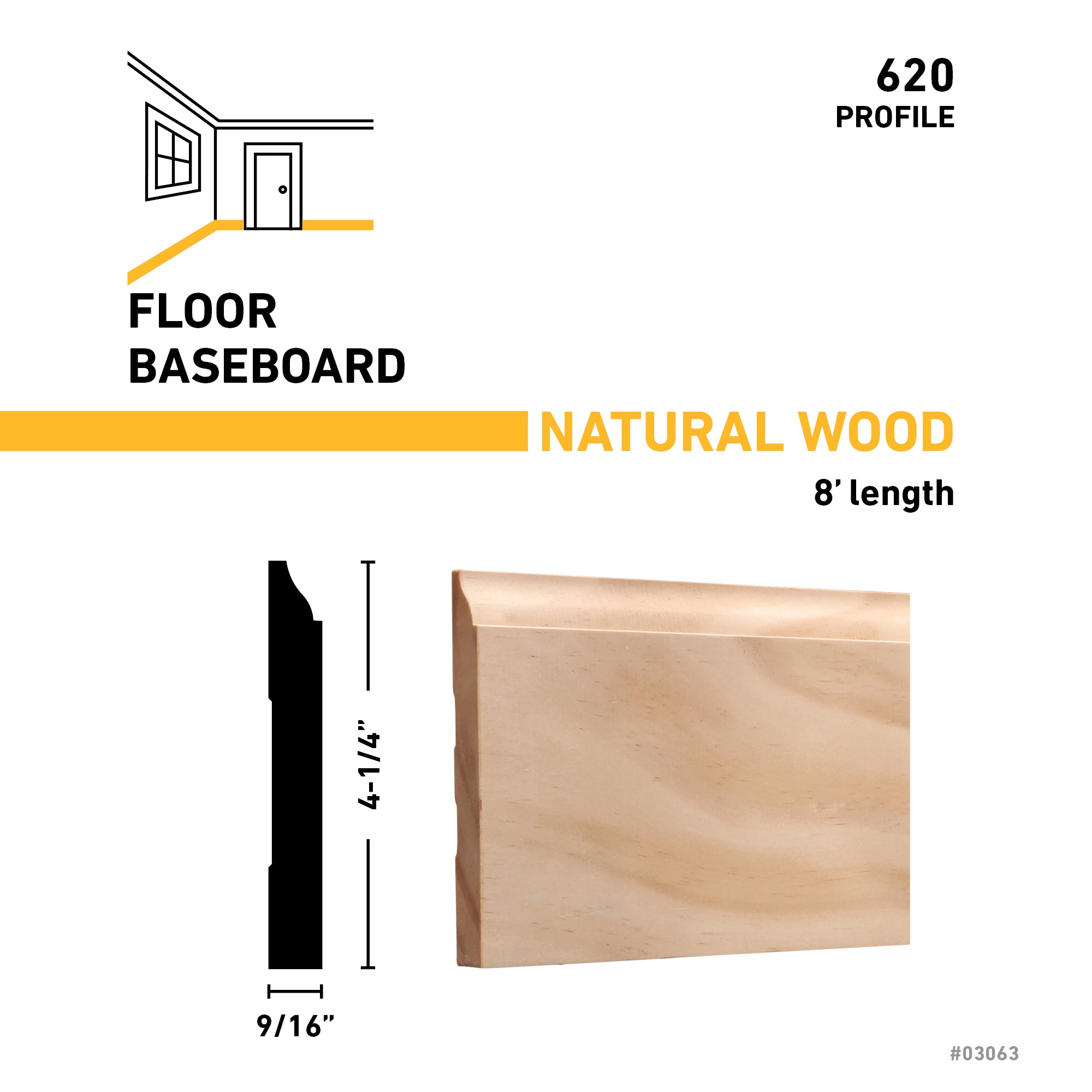 RELIABILT 620 8PINE Baseboard-Moulding - View #3
