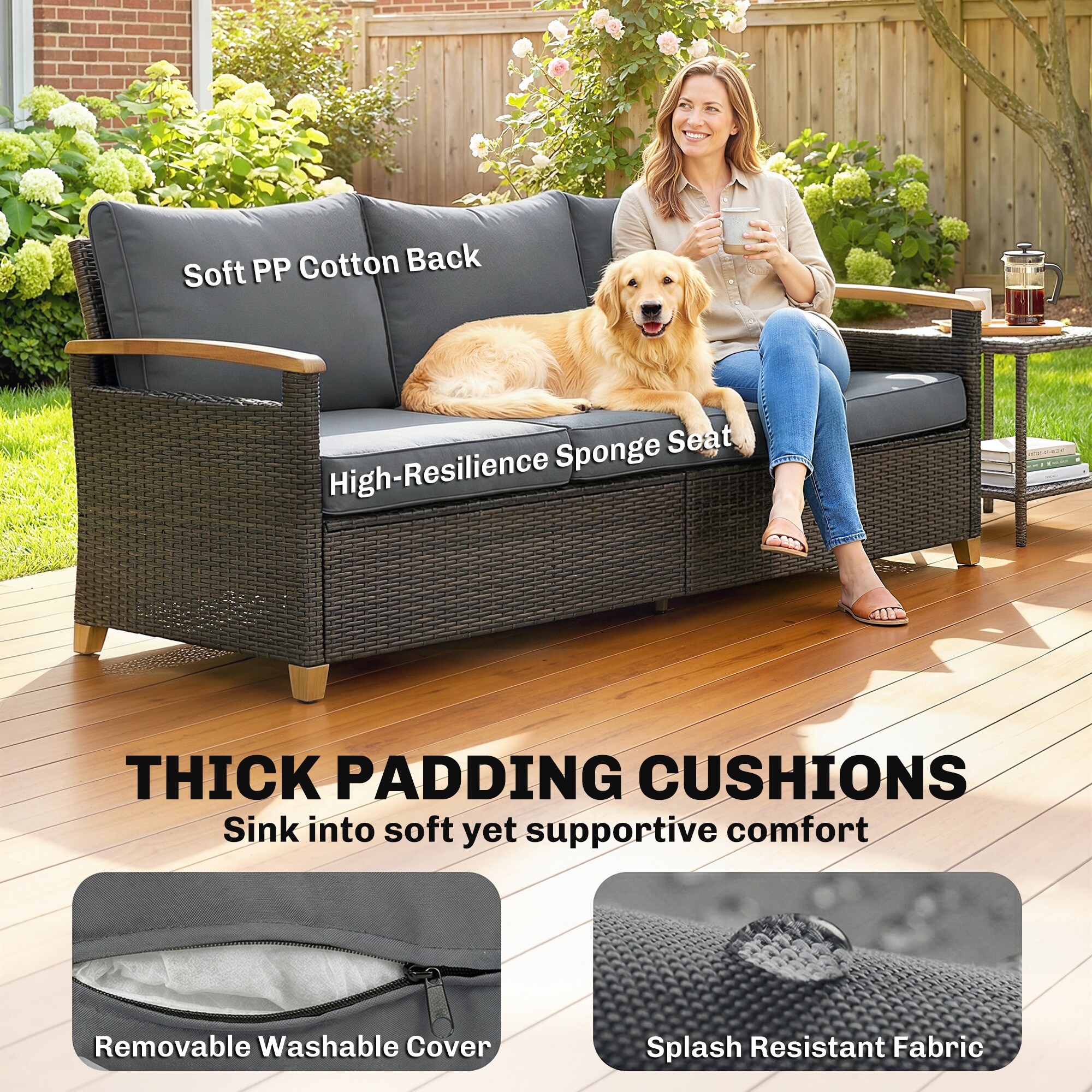 Outsunny 860-445V00GY Patio-Sofas-Daybeds - View #7