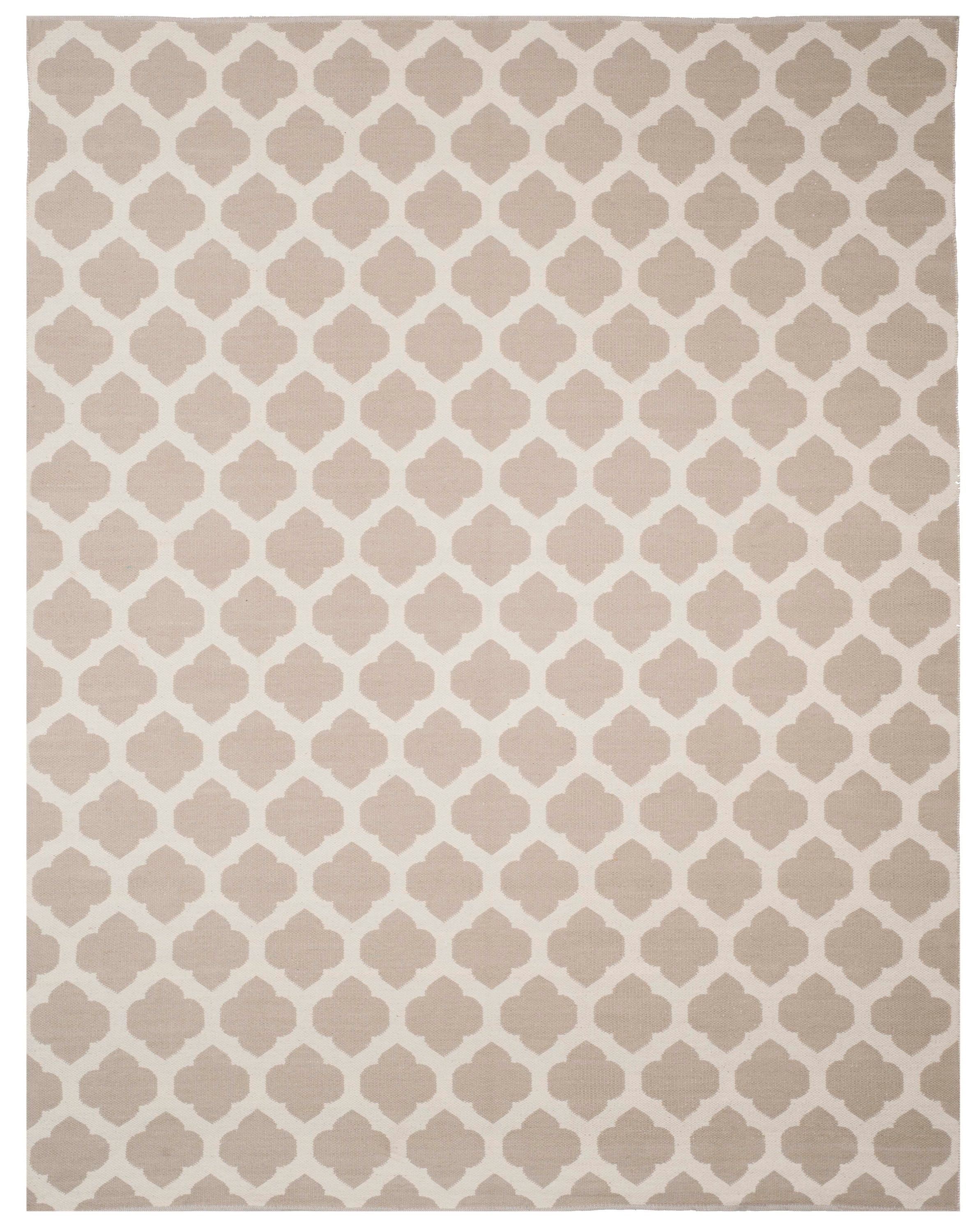 Safavieh MTK723A-8 Montauk Salvo 8 x 10 (ft) Cotton Beige/Ivory Rectangular Indoor Trellis Farmhouse/Cottage Area rug