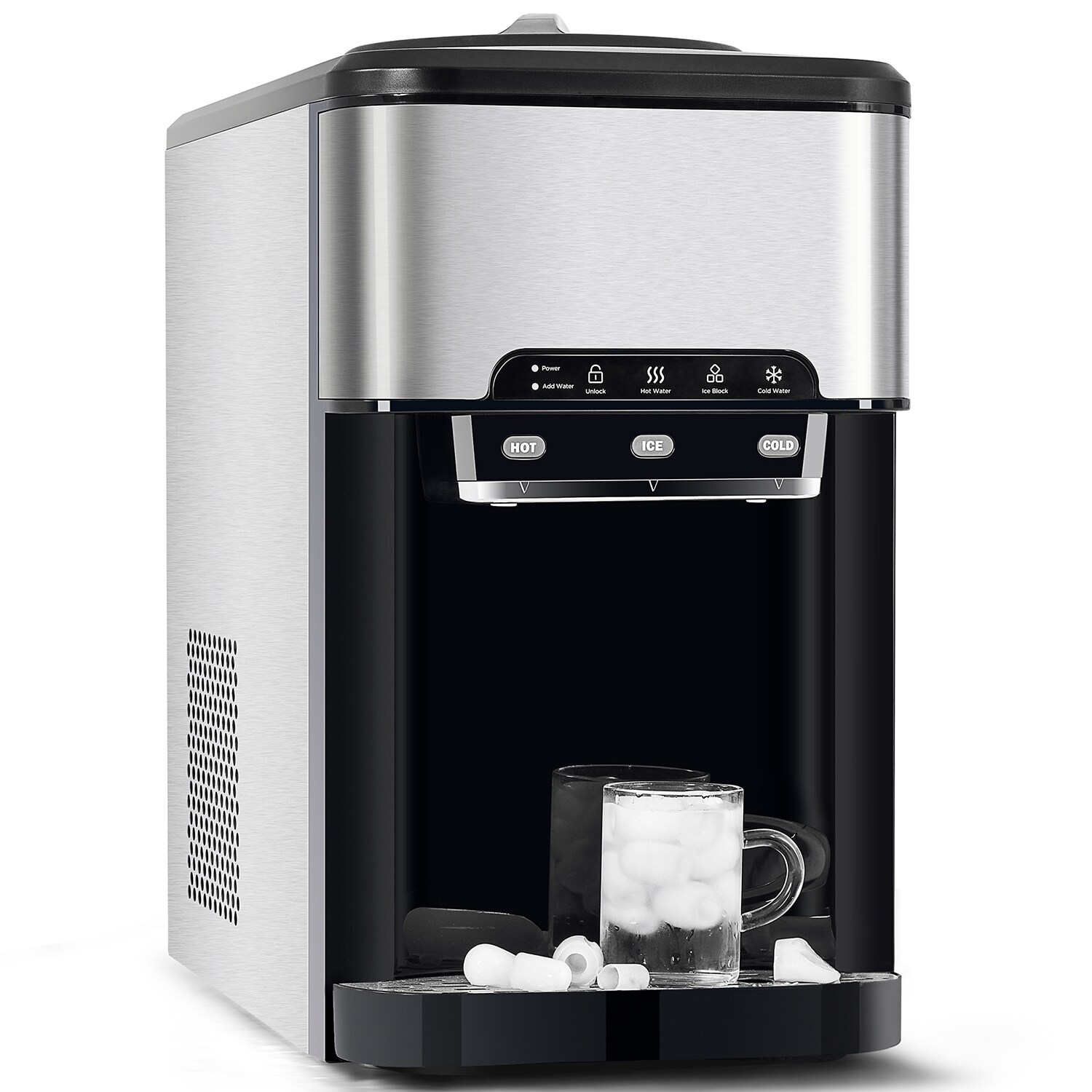 Mondawe Black Top-loading Cold and Hot Water Cooler (Single Ice Maker) in  the Water Coolers department at