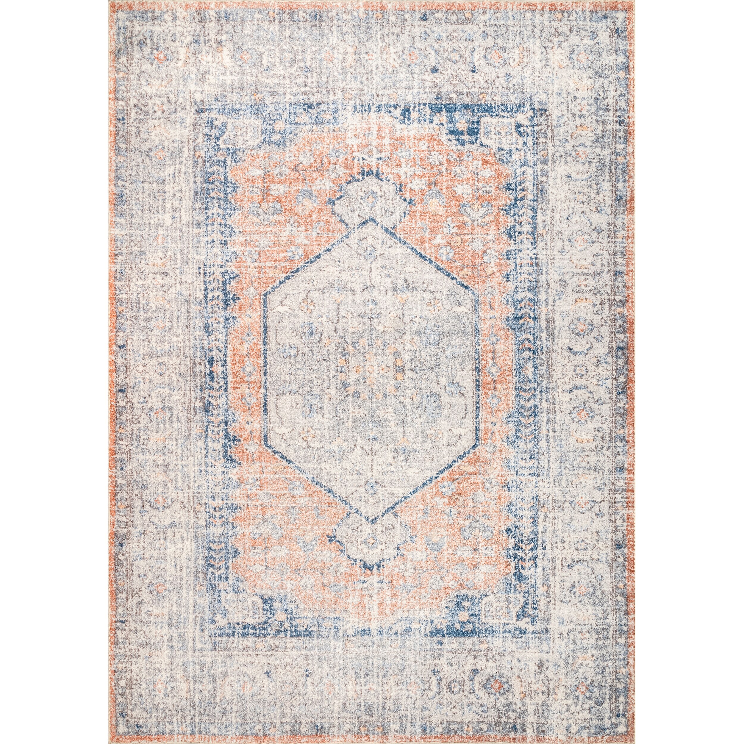 nuLOOM BIRV18A-2608 Revel 2 x 8 (ft) Loomed Polyester Peach Rectangular Indoor Medallion Machine washable Runner rug