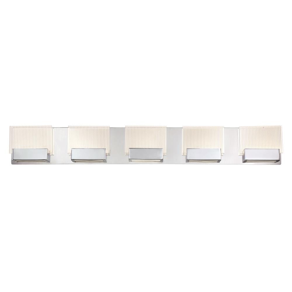 Eurofase 31441-018 Sonic 37.25-in 5 -Light Chrome Integrated LED Transitional Vanity light