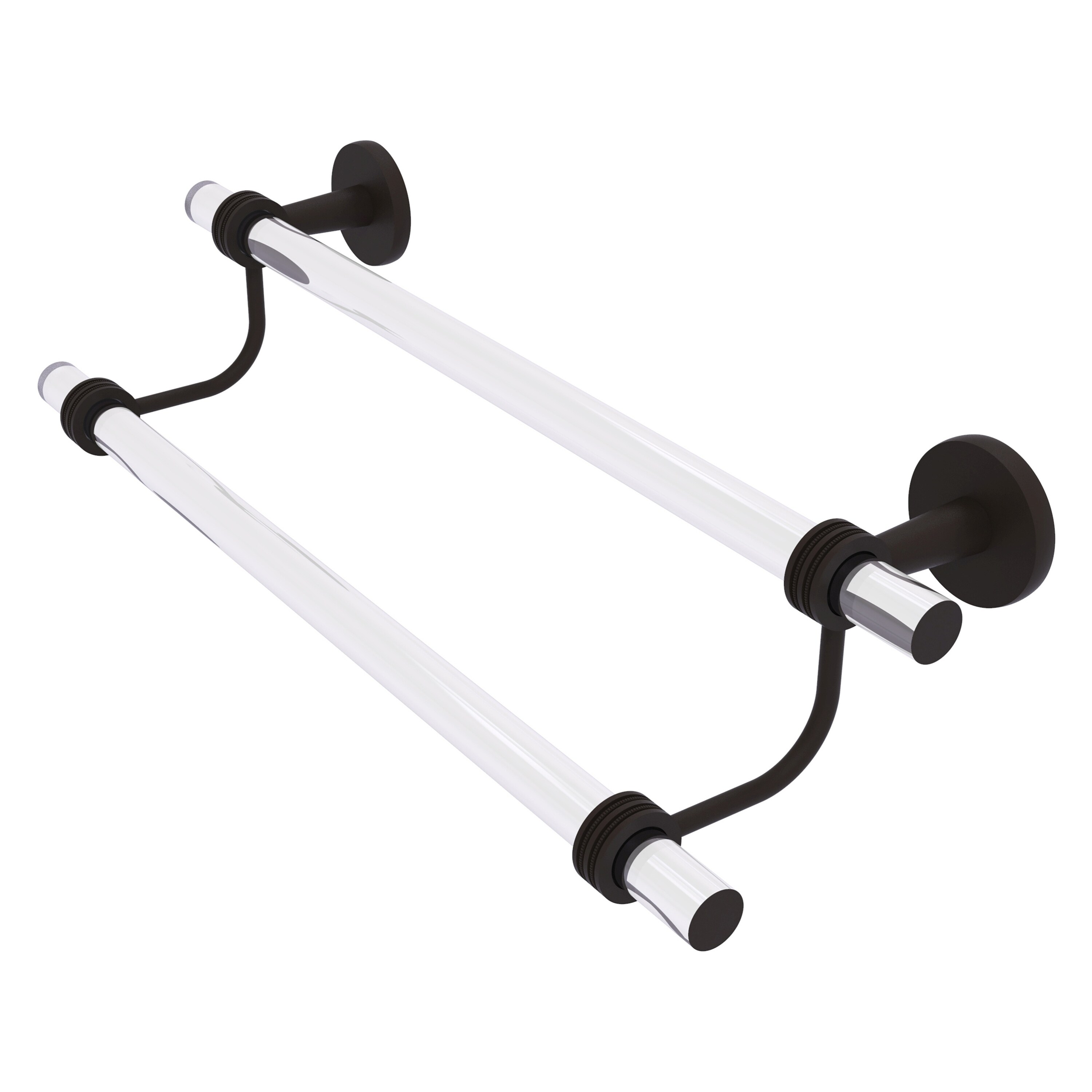 Allied Brass CV-72D-18-ORB Clearview 18-in double Oil-rubbed bronze Wall mount Double Towel Bar
