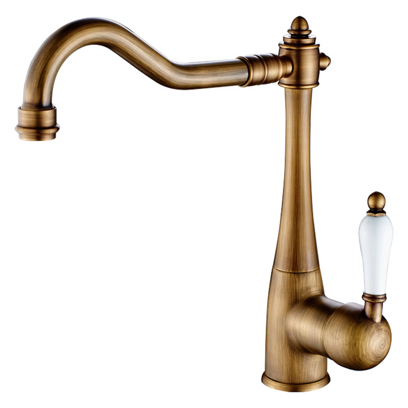 BWE A-94006-ANTI A-94006 Bathroom Sink Faucet Antique Single Handle Deck-mount Handle Commercial/Residential Filtered High-arc Kitchen Faucet