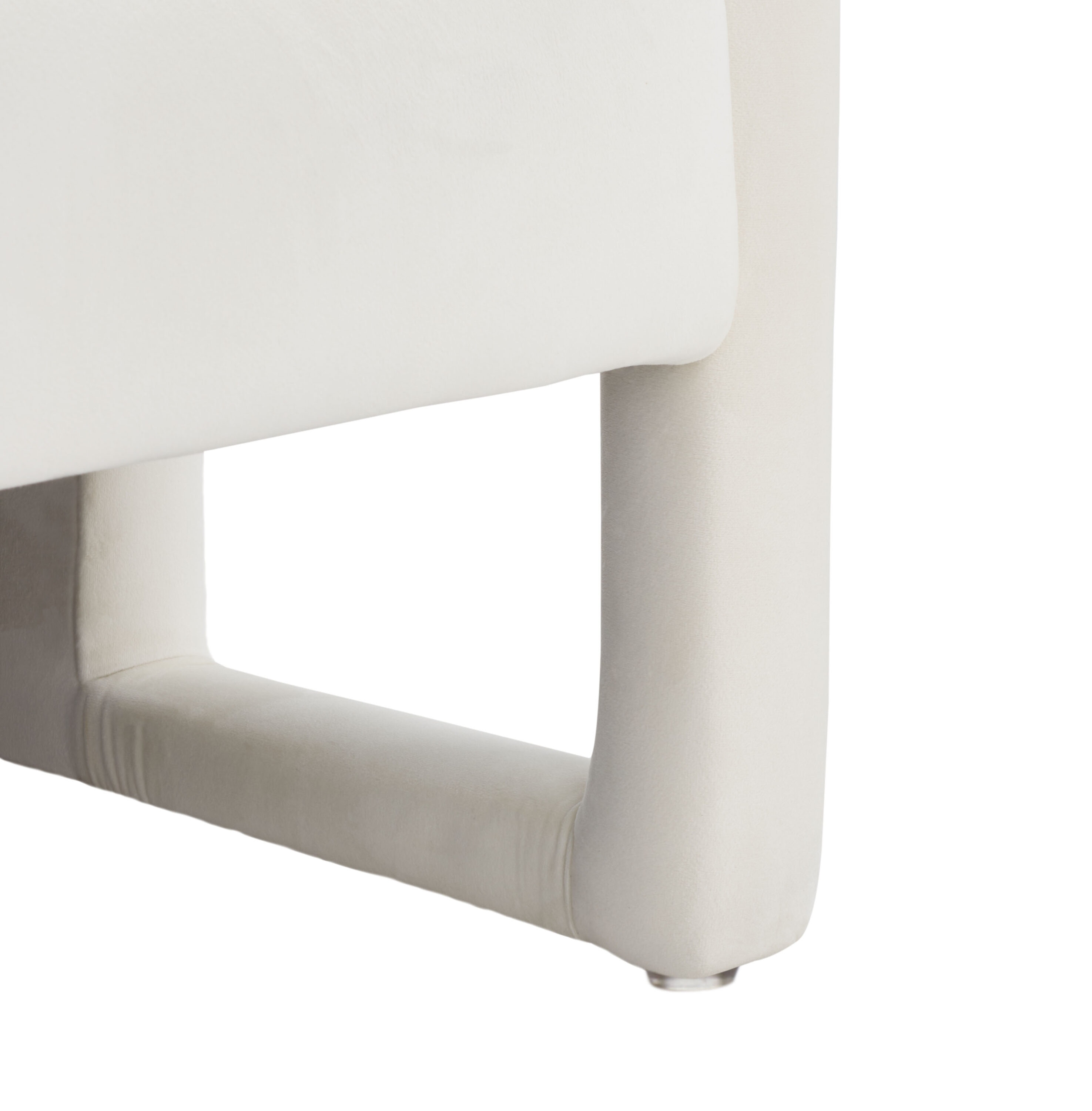 Sasha Cream Velvet Wood Accent Chair with Cut-Out Arms