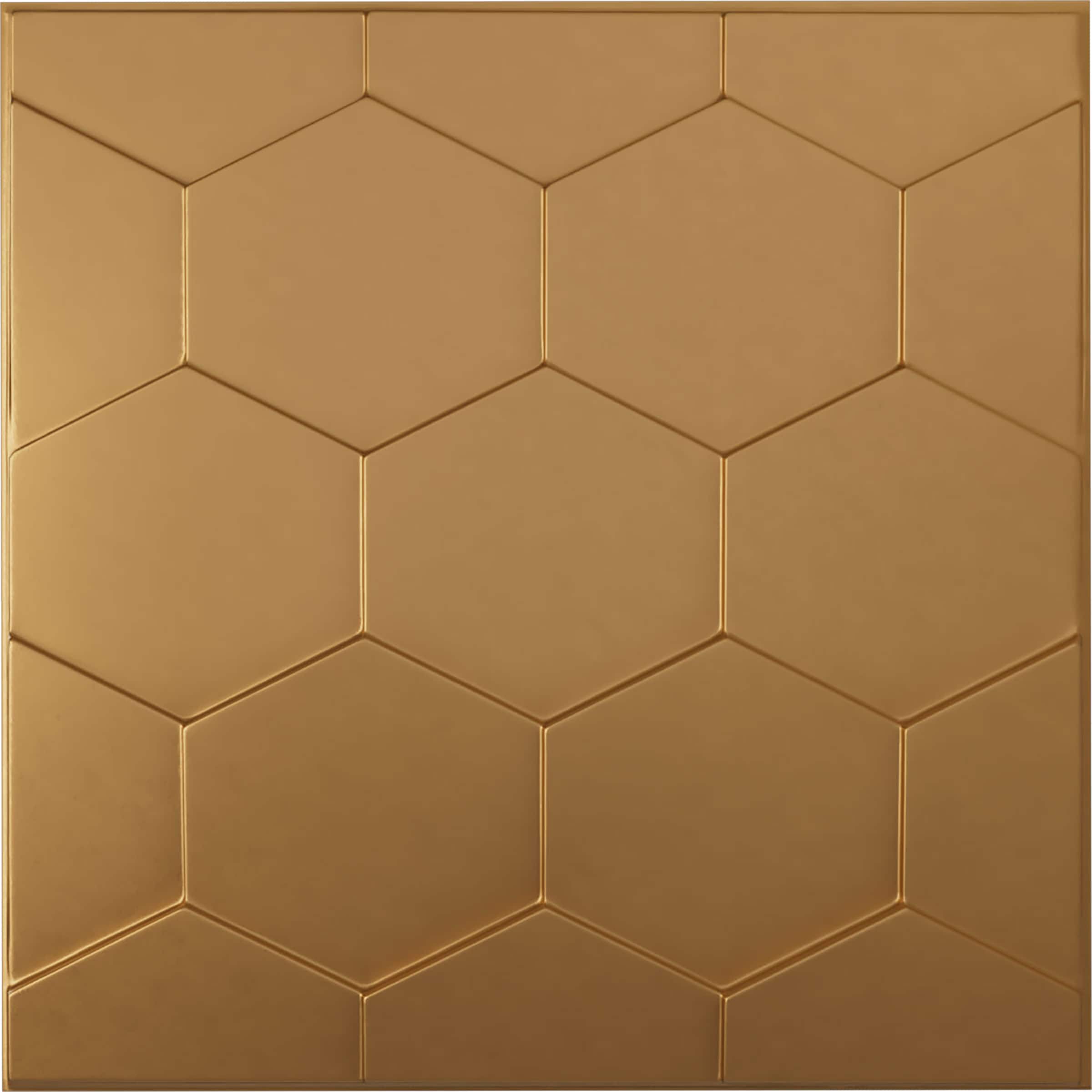 Ekena Millwork WP20X20HBBGL-CASE-12 19-5/8-in x 19-5/8-in Embossed Bright Coat Gold PVC Wall Panel 12 -Pack