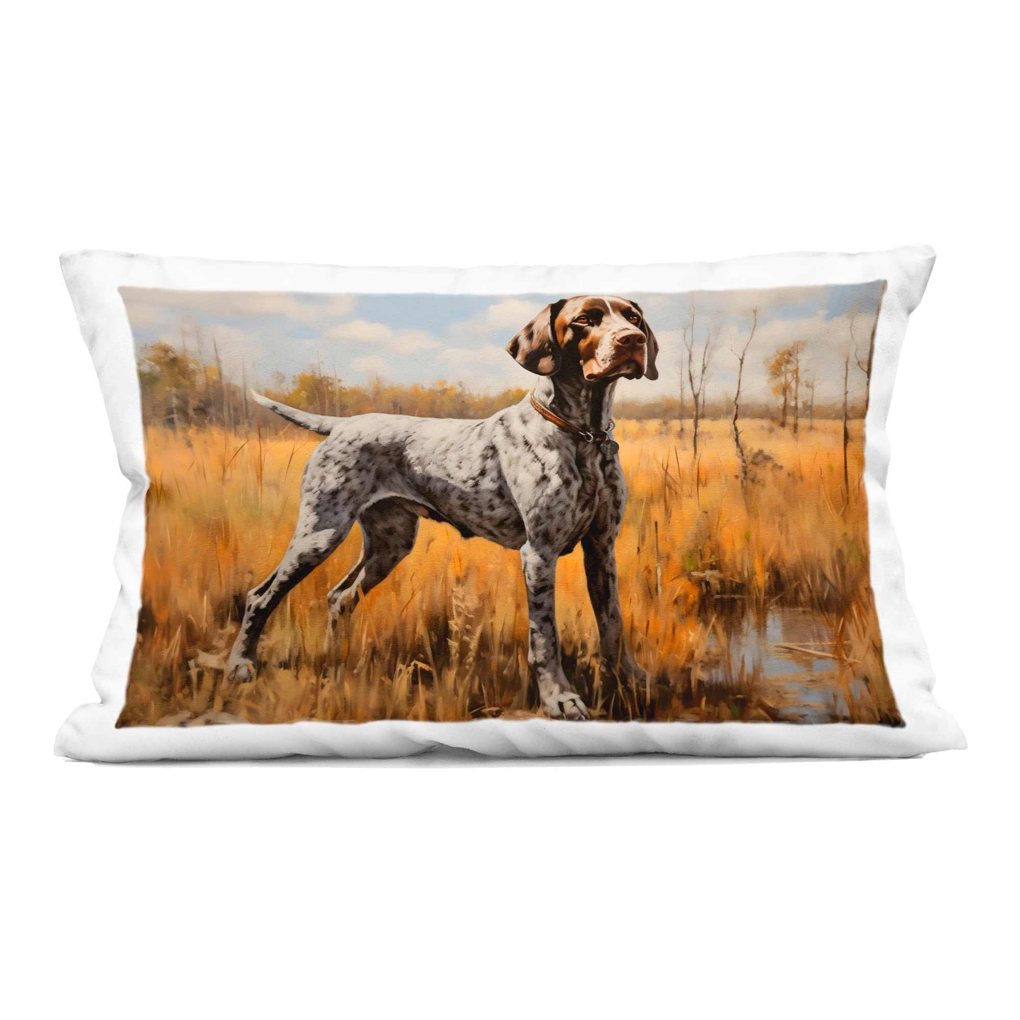 Stupell Industries PLQ-924-RCW-14X20  White Spotted Bird Dog Decorative Printed Throw Pillow design by Creative Studio 14 x 7 x 20