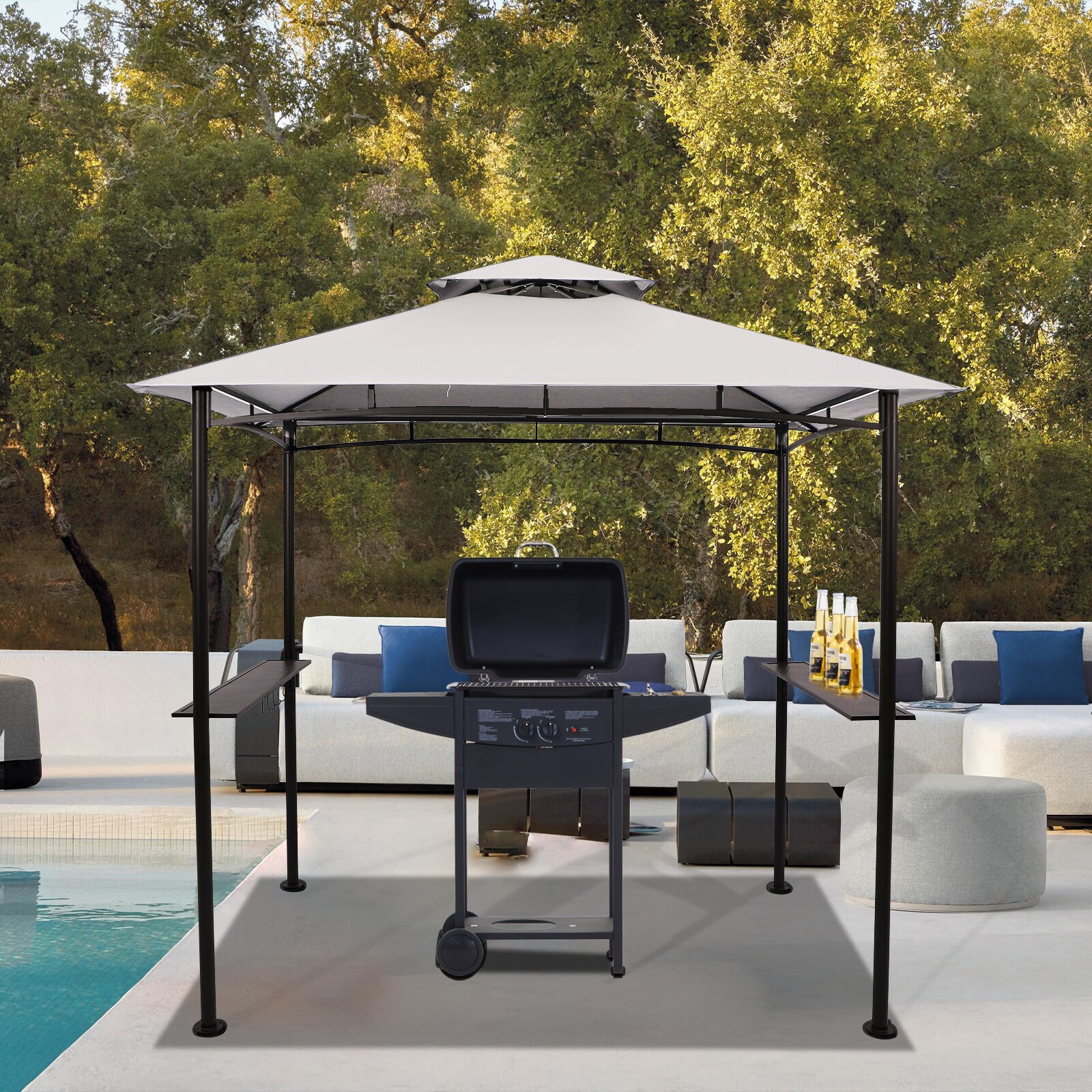StarEcho SKPN-GREY Wood-Resin-Gazebos - View #2