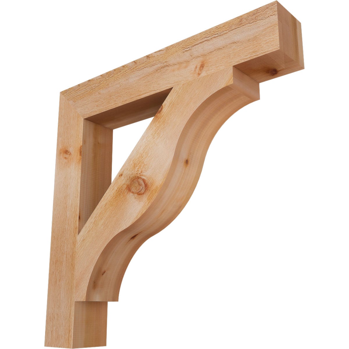 Ekena Millwork BKT06X38X38FST05RWR Funston Block Rough Sawn 6-in x 38-in x 38-in Western red cedar Brown Wood Standard bracket