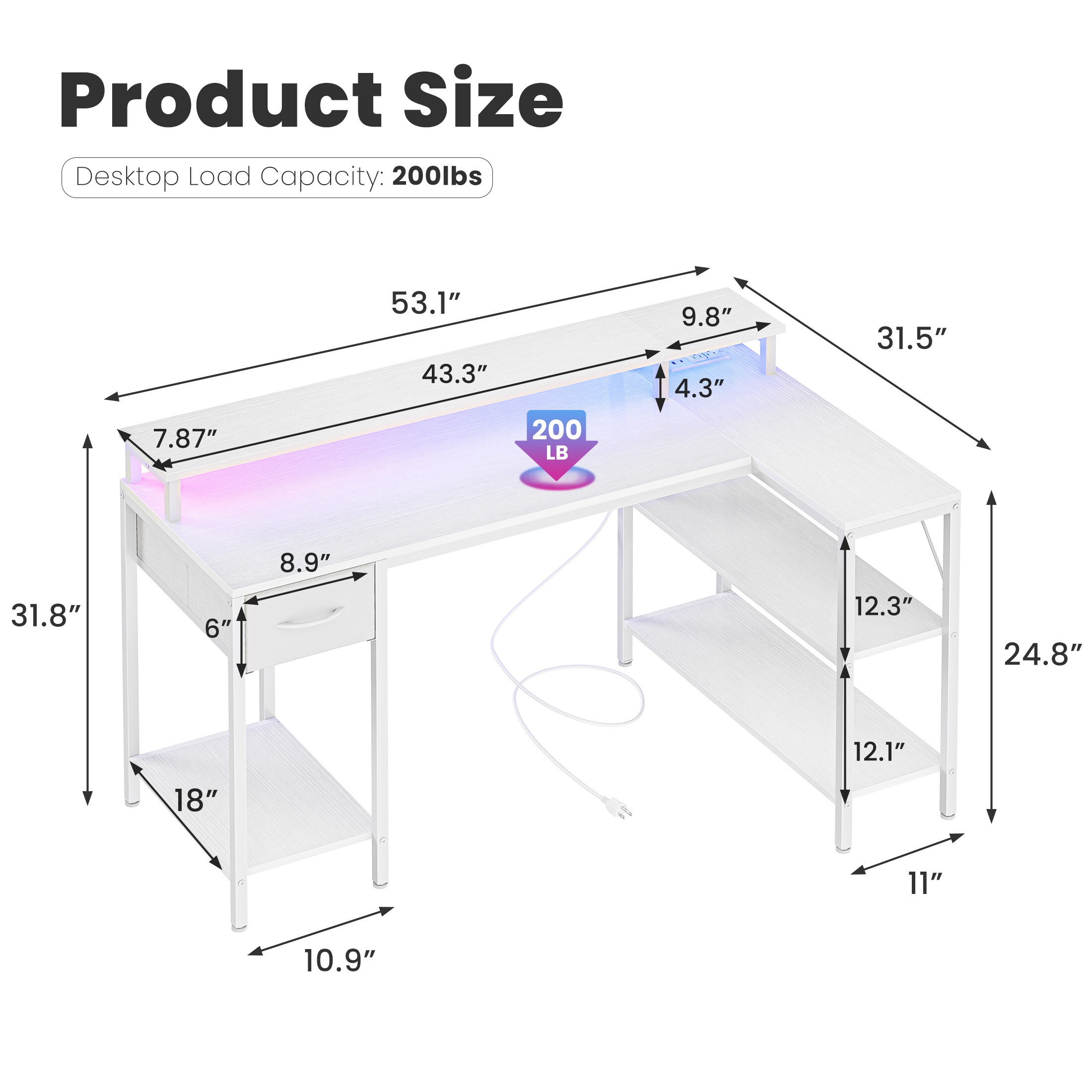Sweetcrispy L-FH-LXZ2CDD-53WT desks - View #8