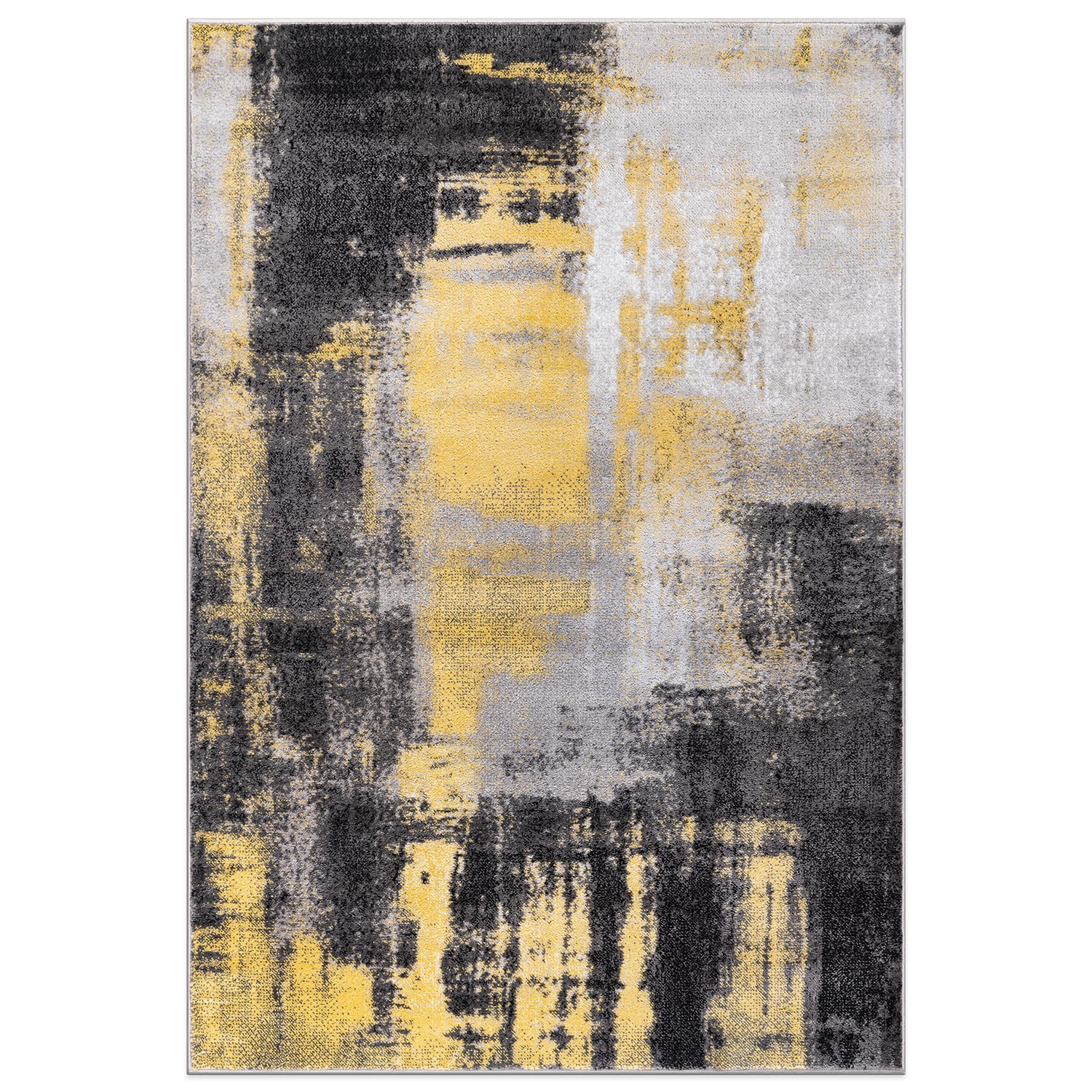 World Rug Gallery 939YELLOW3X5 3 x 5 (ft) Loomed Polypropylene Yellow Rectangular Indoor Abstract Global Area rug