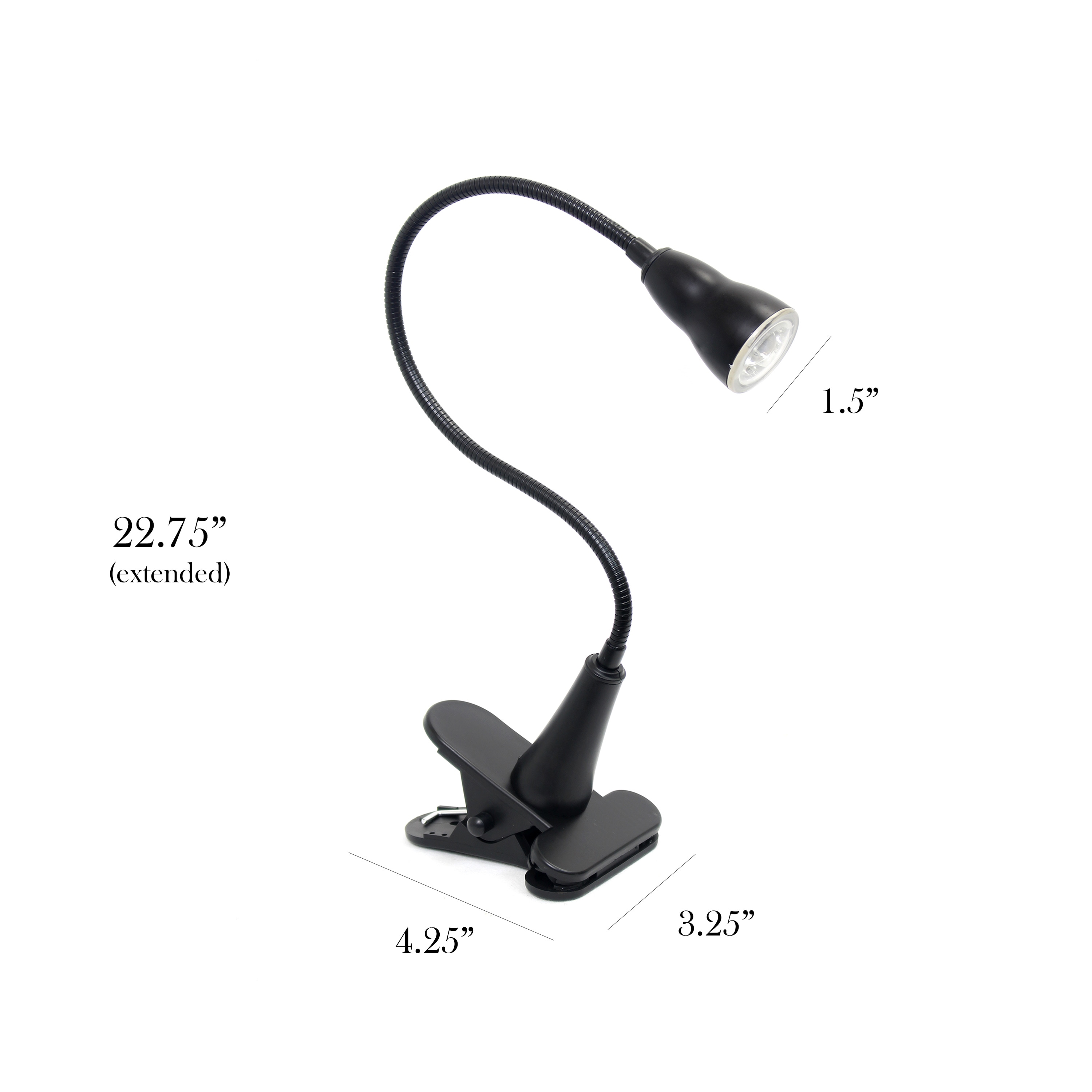 Alera 36-in Adjustable Magnifying Black Clip Desk Lamp with Metal Shade at