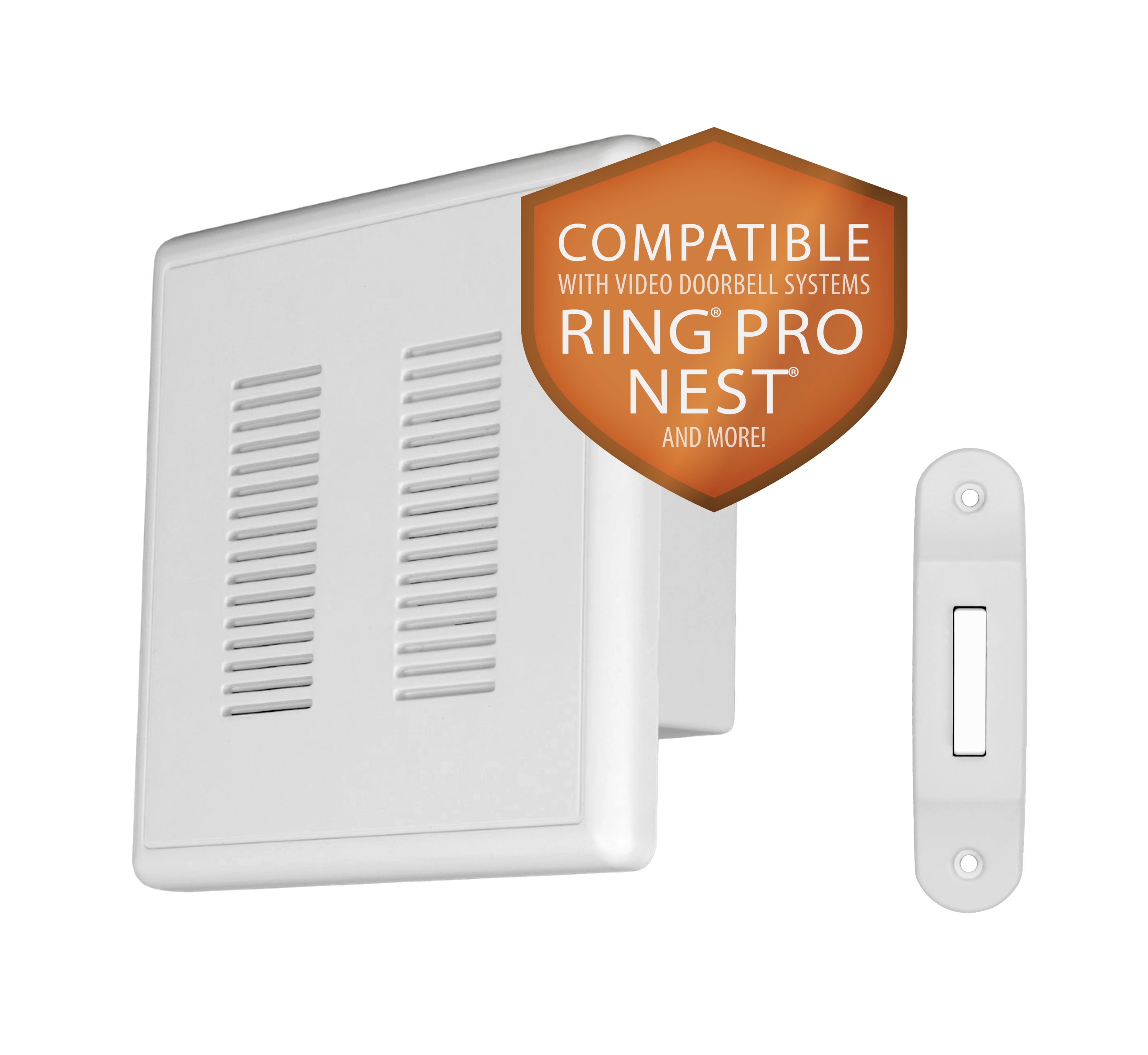 Nicor Lighting White Wired Doorbell Kit with 3 Buttons, Compatible with Ring, Nest, Arlo Prime