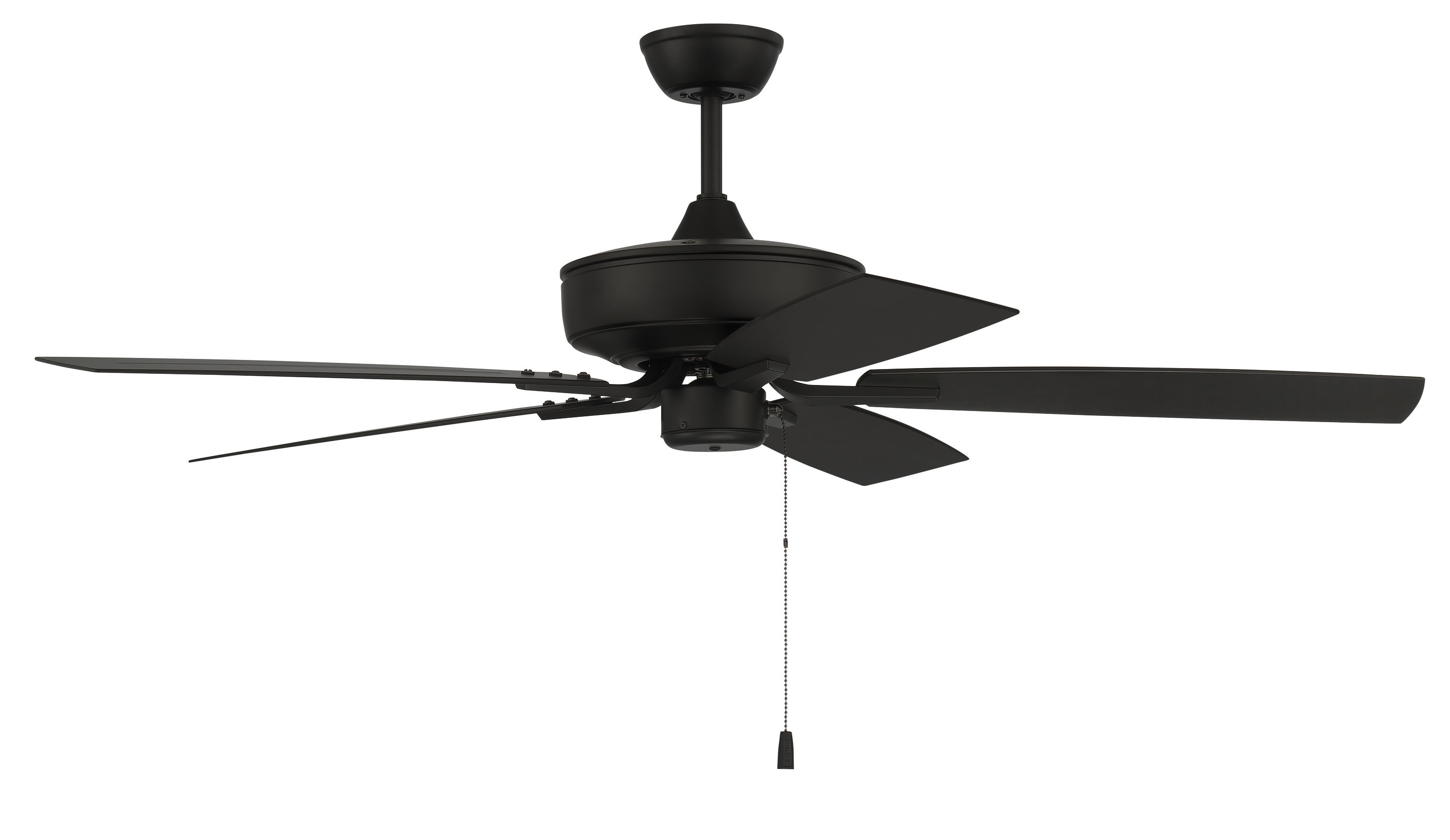 Craftmade OP52FB5 Outdoor Pro Plus 52-in Outdoor Flat Black with Flat Black Blades Ceiling Fan Light Kit Compatible ( 5 -Blade )
