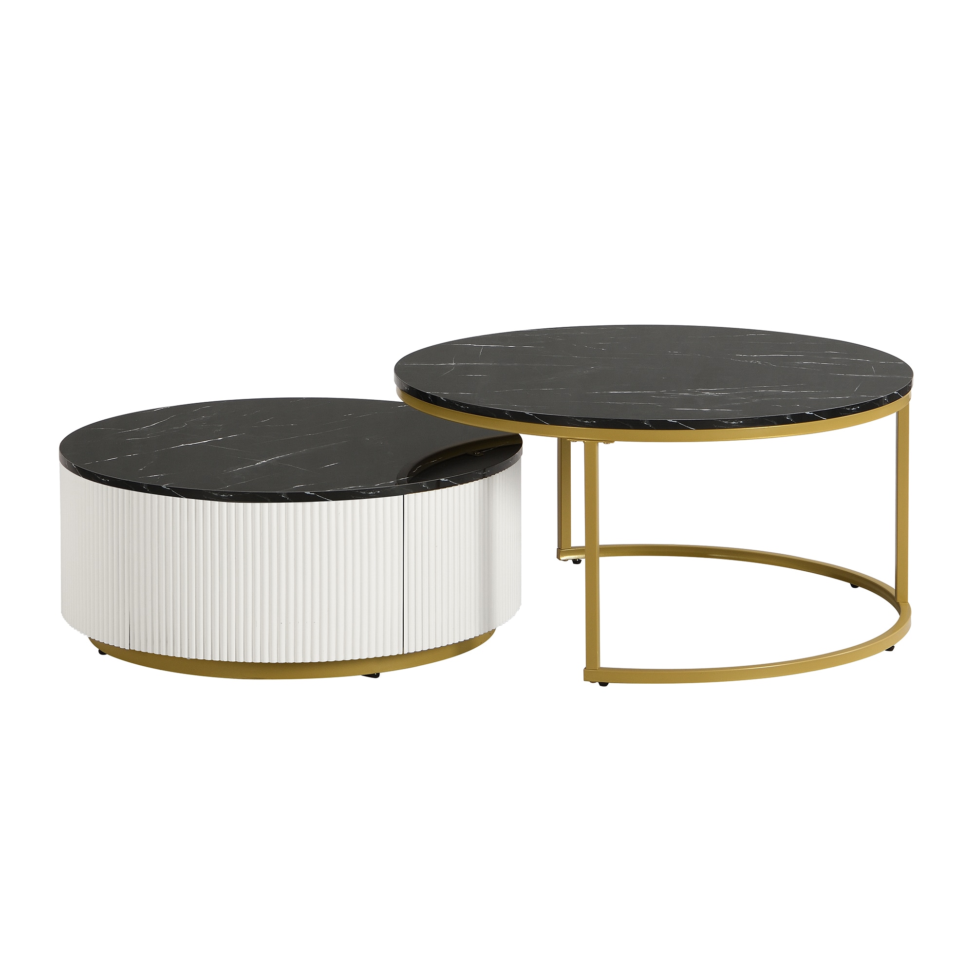 Bybafun YB9300073 Finished Rubberwood MDF Modern Coffee Table with Storage