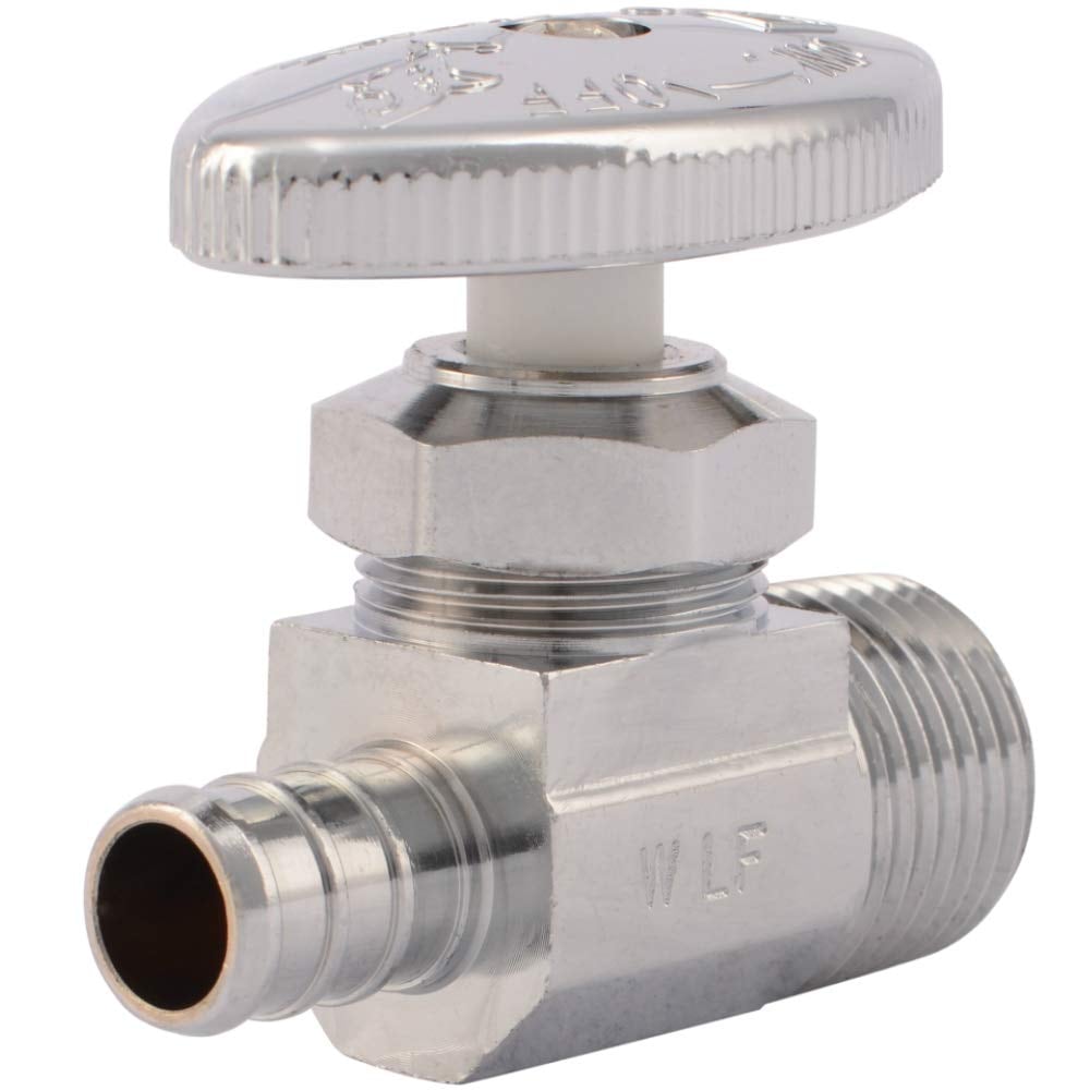 SharkBite  12 in MPT Brass Crimp MultiTurn Straight Stop Valve for PEX