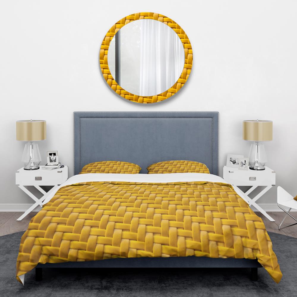 Designart BED24466-Q 3 -Piece Yellow Queen Duvet cover Set