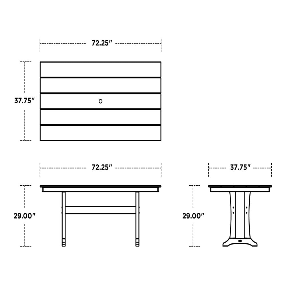 Trex Outdoor Furniture Tables Rectangle Outdoor Dining Table 37.75-in W ...