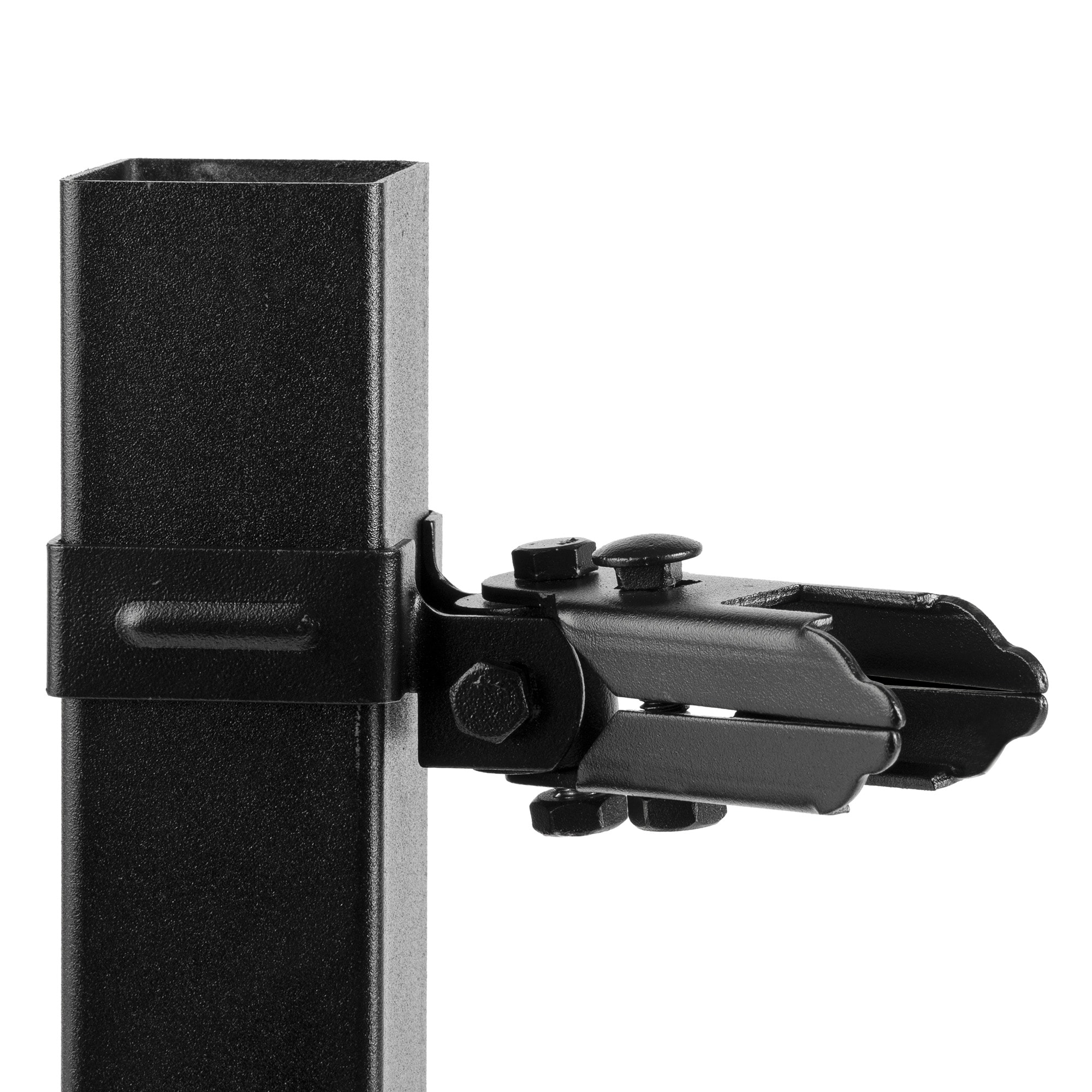 NUVO IRON Legacy Collection Powder Coated Black Galvanized Steel Universal Swivel Brackets for Fence Panels