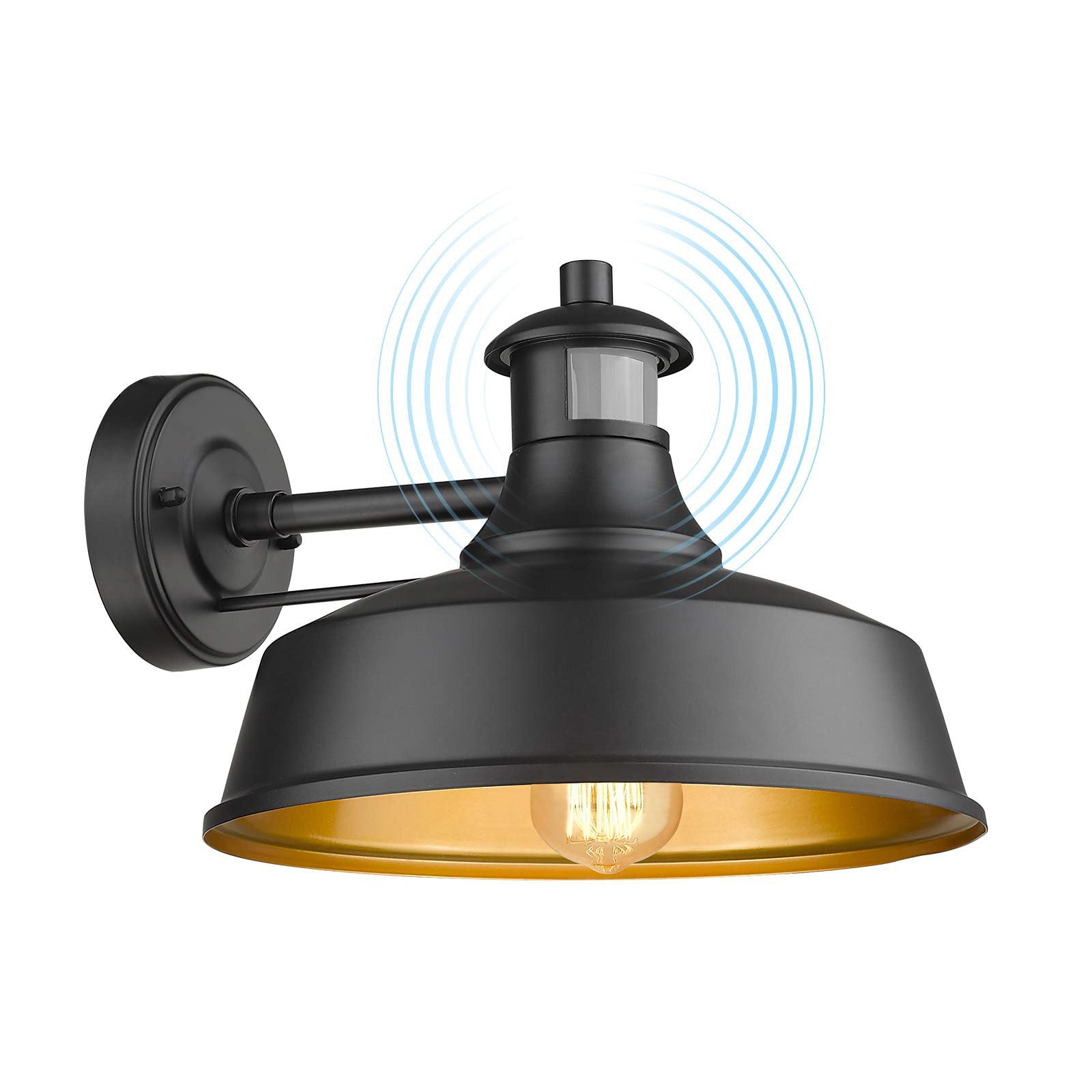 LTMATE LS4FW23B-SE BK JAZAVA 1 -Light 8.8-in H Matte Black Hardwired Motion Sensor Dusk to Dawn Outdoor Wall Light