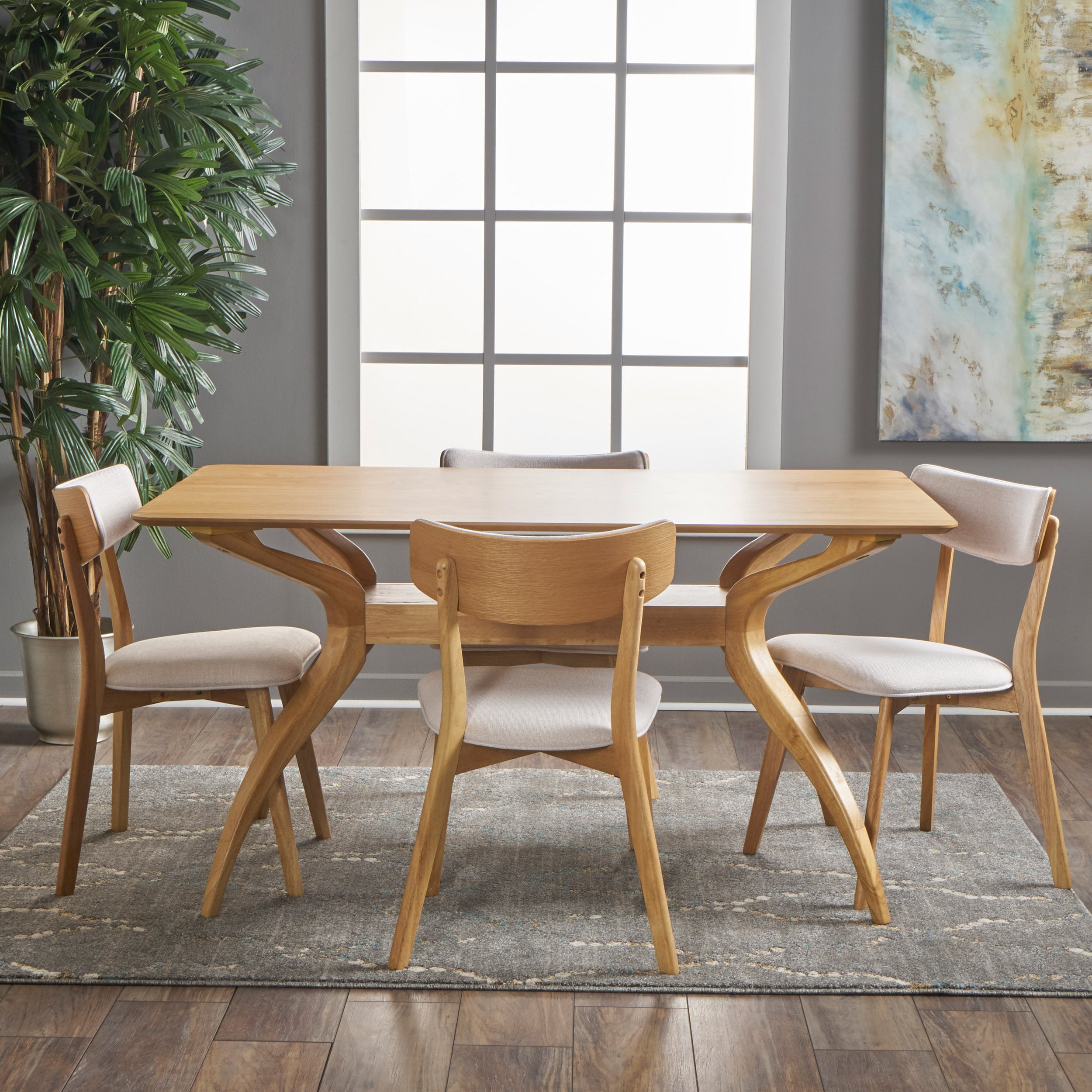 Best Selling Home Decor - nature Casual Dining Room Set with Rectangular Table ( Seats 4 )