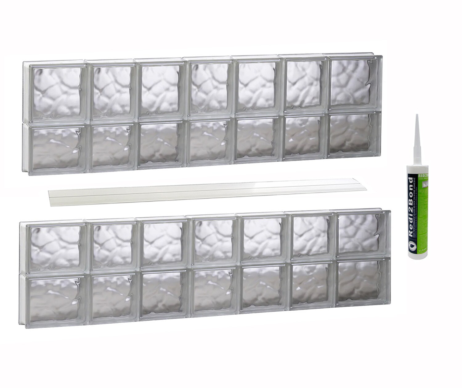 REDI2SET S4626DC Wavy Glass 44-1/4-in x 25-in Frameless Replacement Glass Block Window