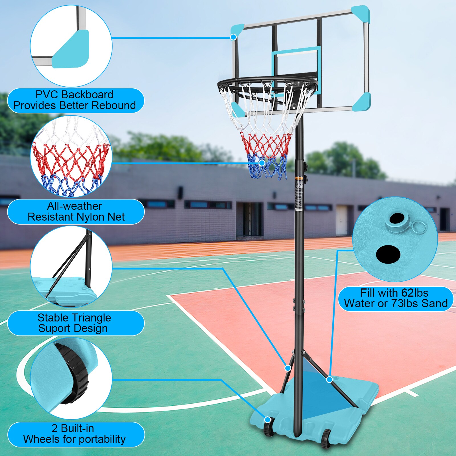 Kahomvis AOK-QPH2-176 Basketball-System - View #2