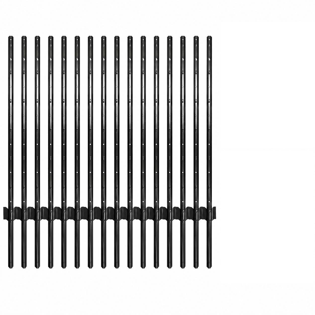 CazToi 15 Pack 4 Feet Fence Posts 48-in x 48-in Black Metal Universal Mounting Bracket U-post For Garden Fence