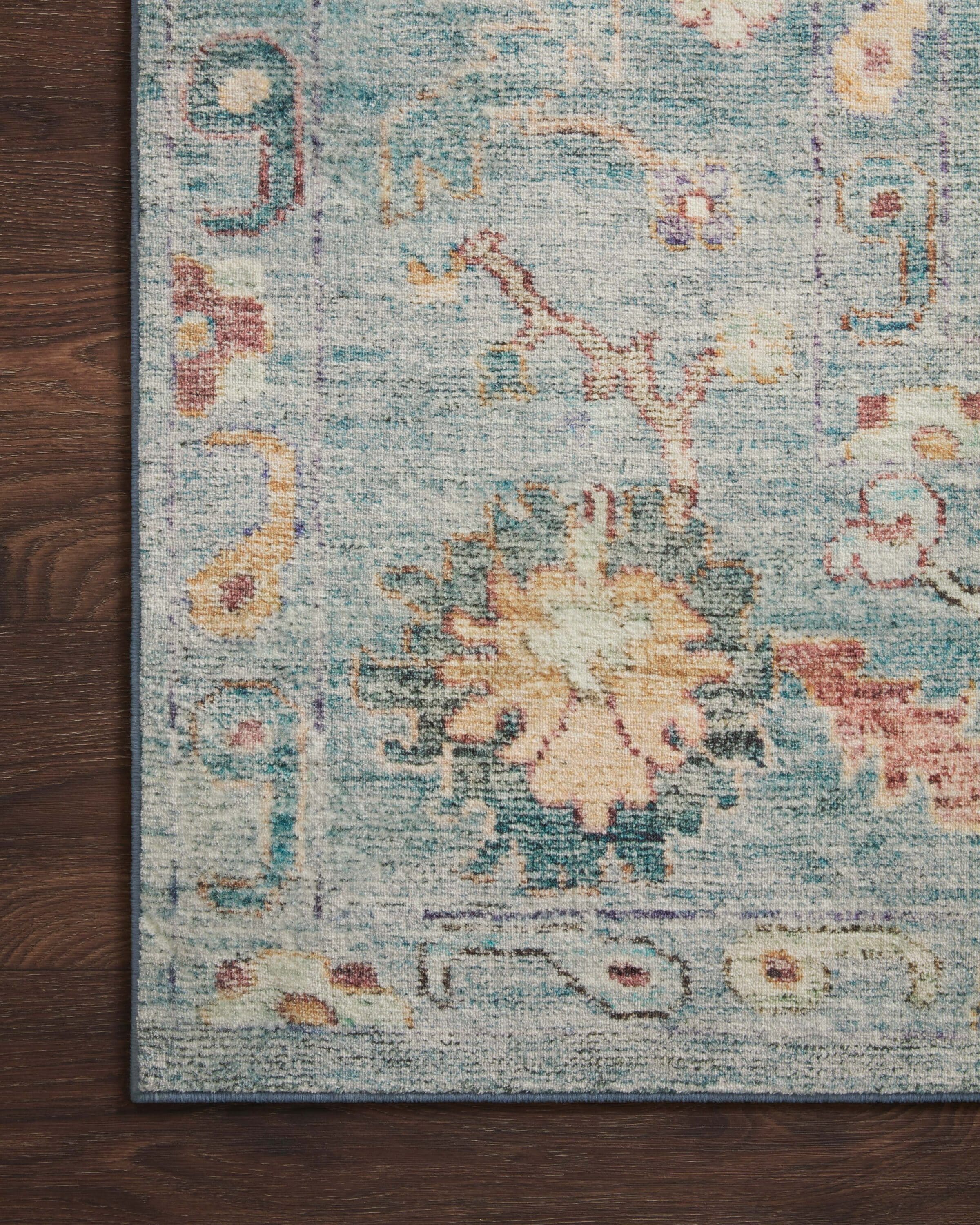 Cloudscape Dream 2'x5' Blue Wool-Blend Indoor Area Rug
