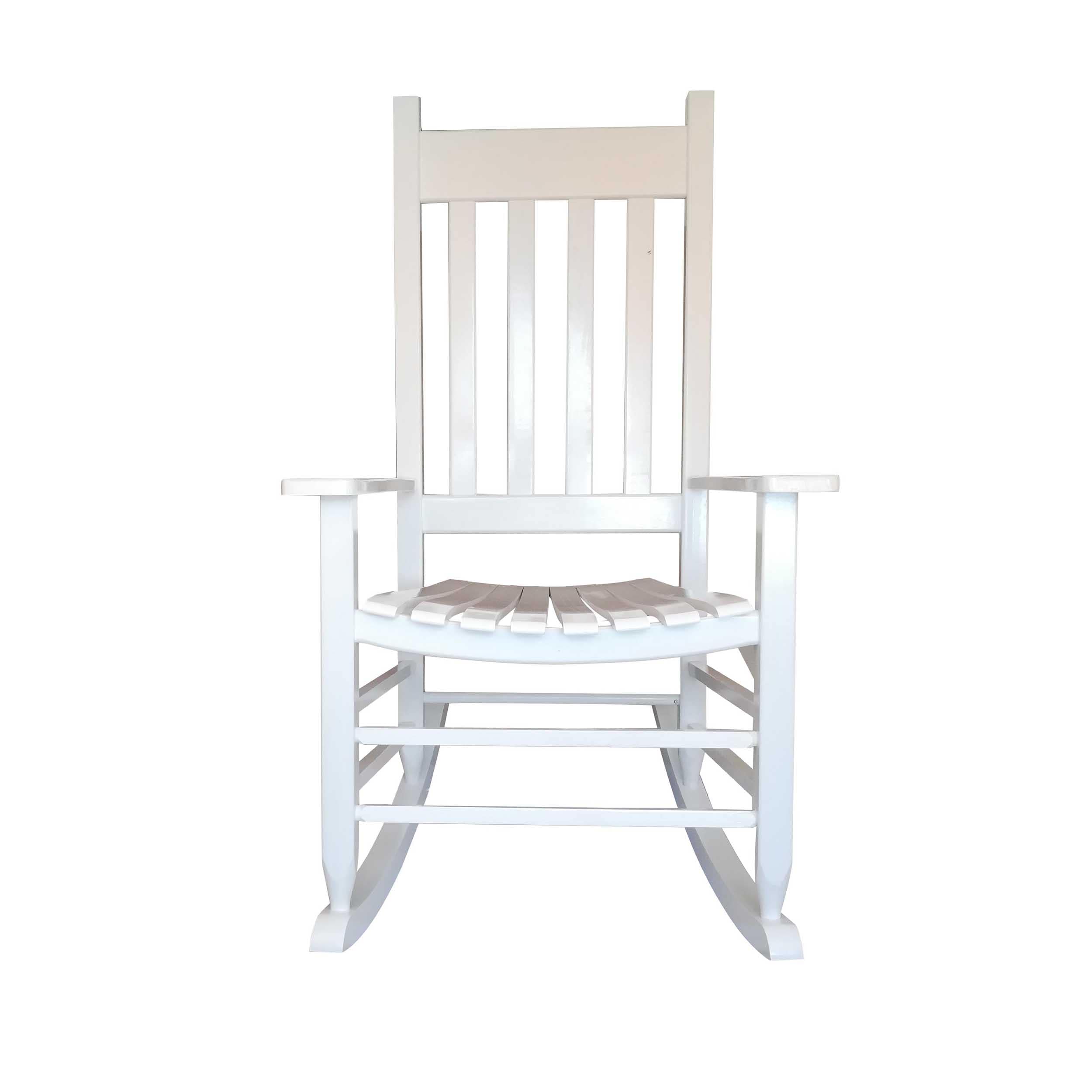 Style Selections White Wood Frame Rocking Chair with Slat Seat in the ...