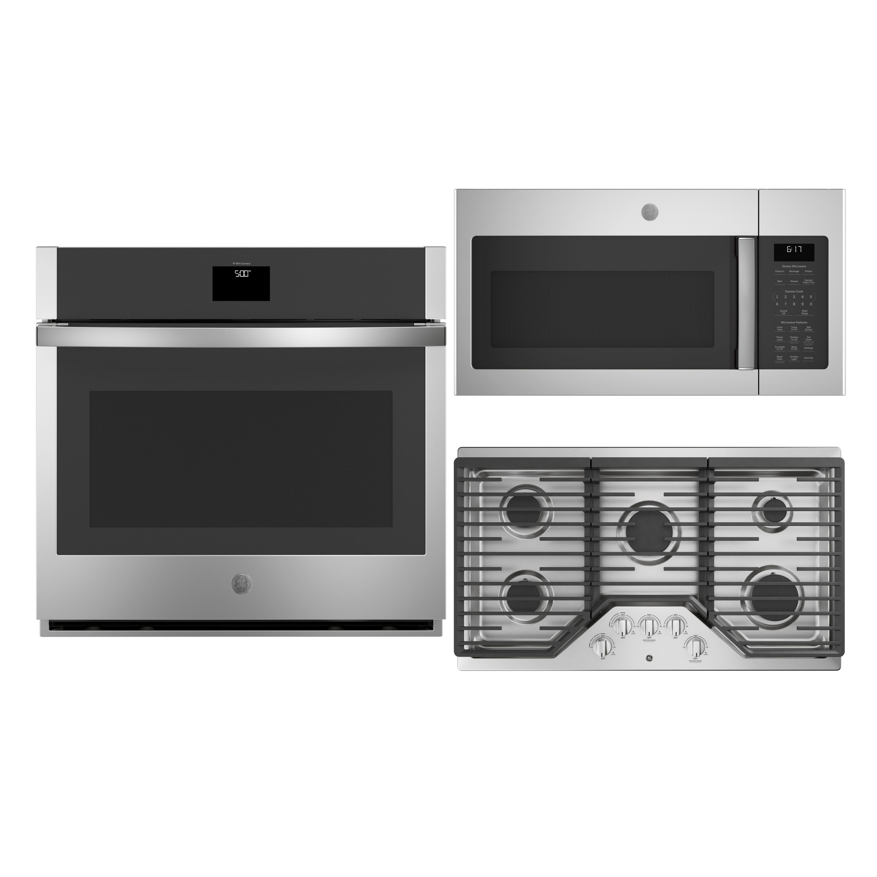 GE - 1.7 Cu. Ft. Over-the-Range Microwave - Black stainless steel