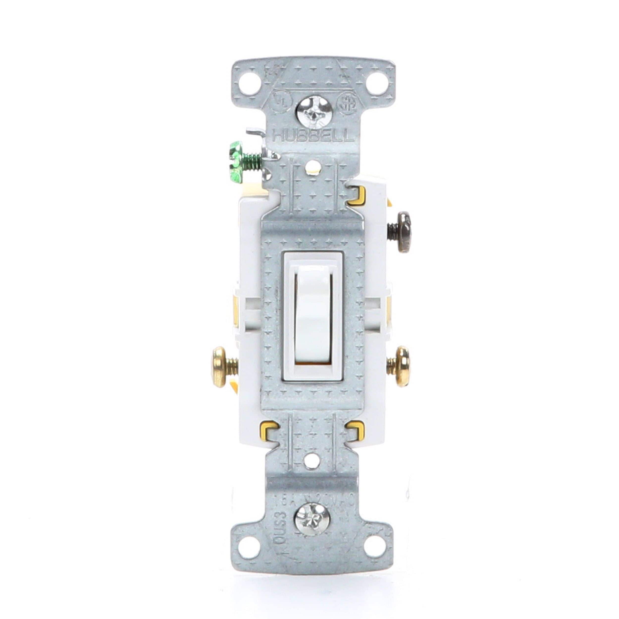 Hubbell 15-Amp 3-Way Framed Toggle Light Switch, White (5-Pack) in 