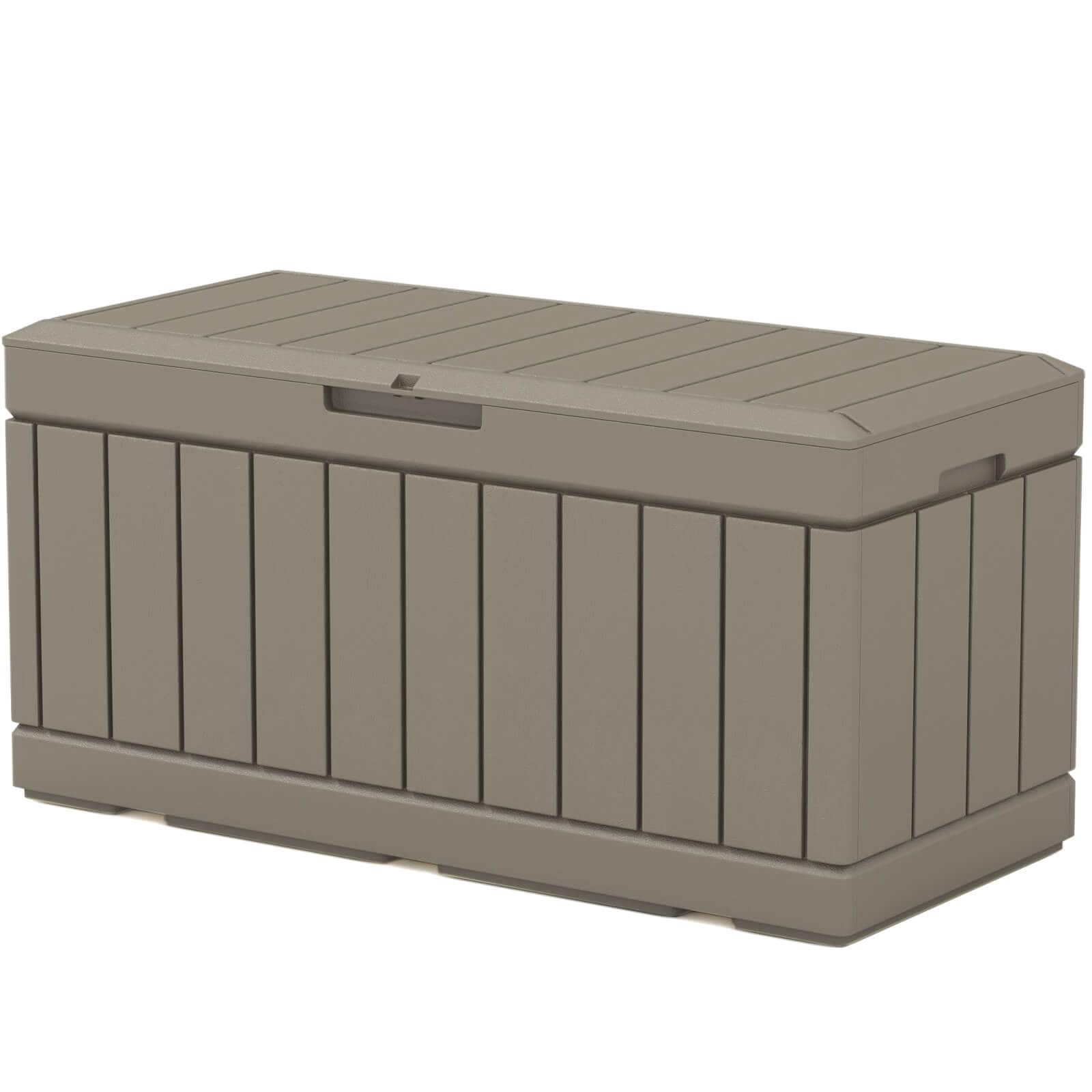 Lifetime Outdoor Deck Storage Box, Beige/Brown, 80 gallon