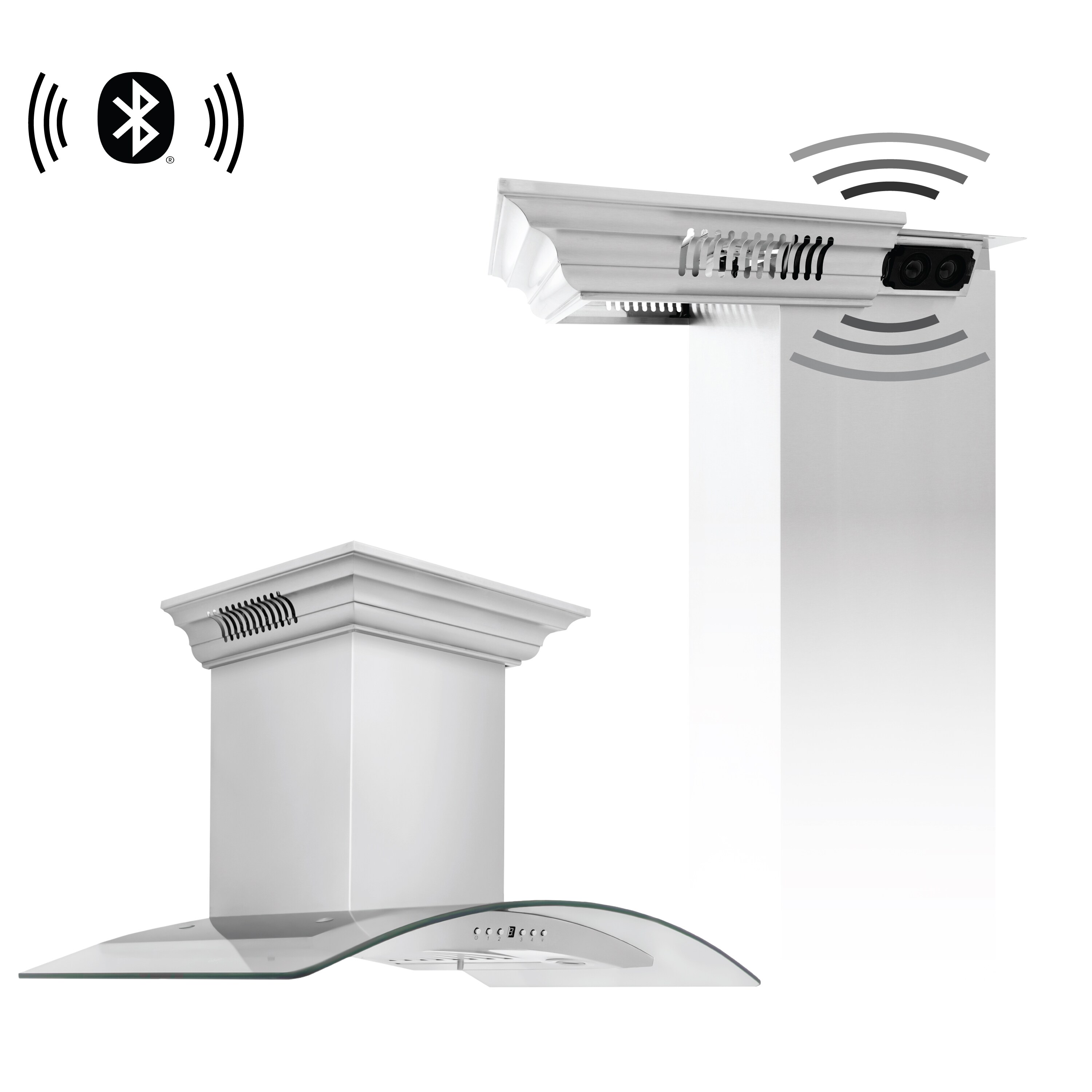 ZLINE KITCHEN & BATH KN4CRN-BT-36 36 inch Ducted 400-CFM Stainless Steel Wall-Mounted Range Hood