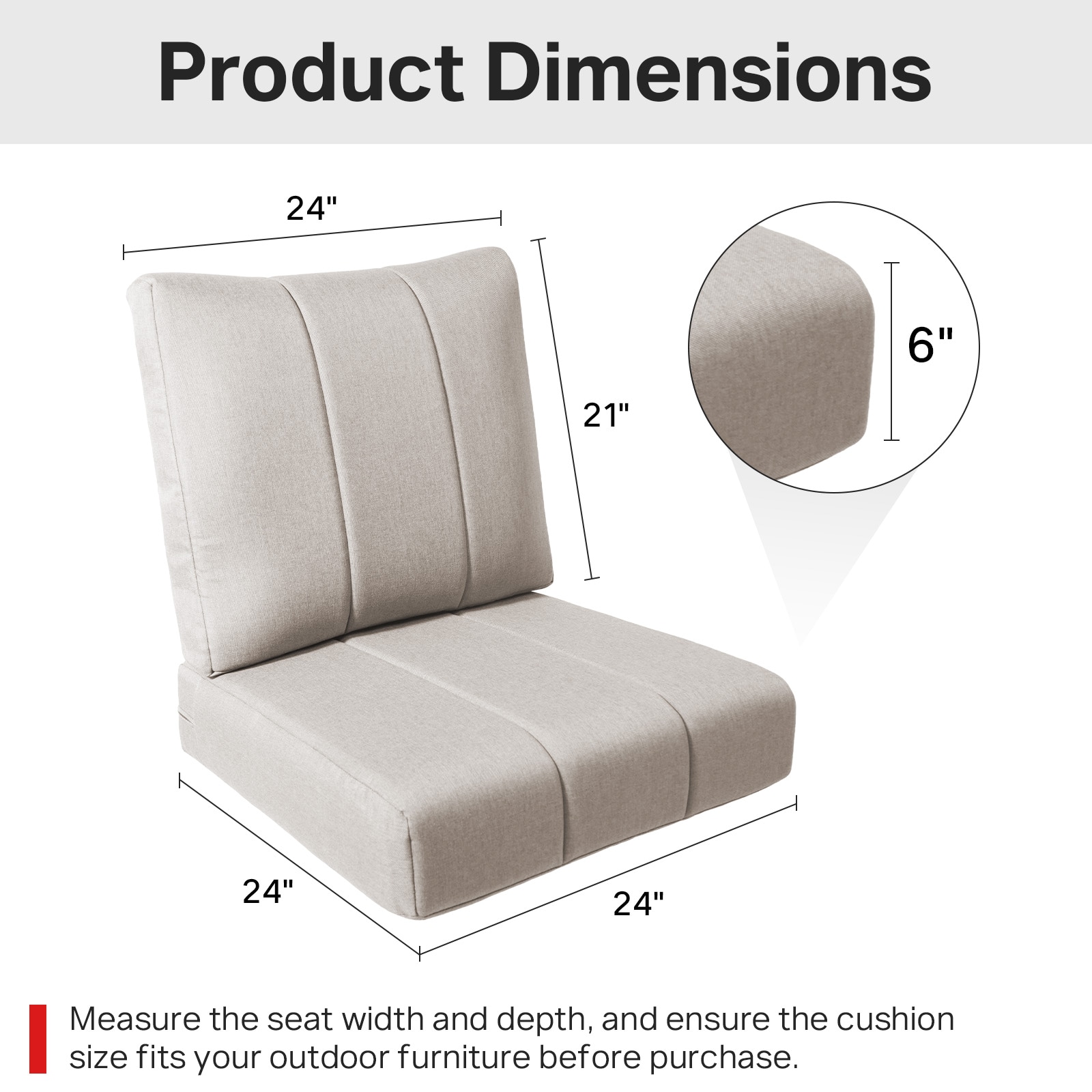 Rilyson FSZBDGQ024-2AA Patio-Furniture-Cushions - View #7